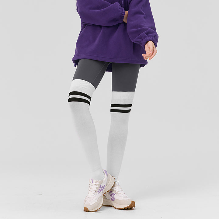 Double Line Over Knee Socks - Women's Fashion Thigh High Socks for Winter, Fall & Spring | Perfect for Outfits, Boots & Casual Wear