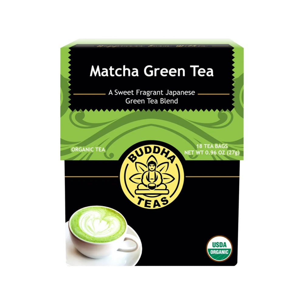 Buddha Teas Organic Matcha Green Tea Bags - 18 Count | Premium Japanese Ceremonial Grade for Weight Loss & Energy Boost | Perfect for Morning Rituals & Afternoon Focus