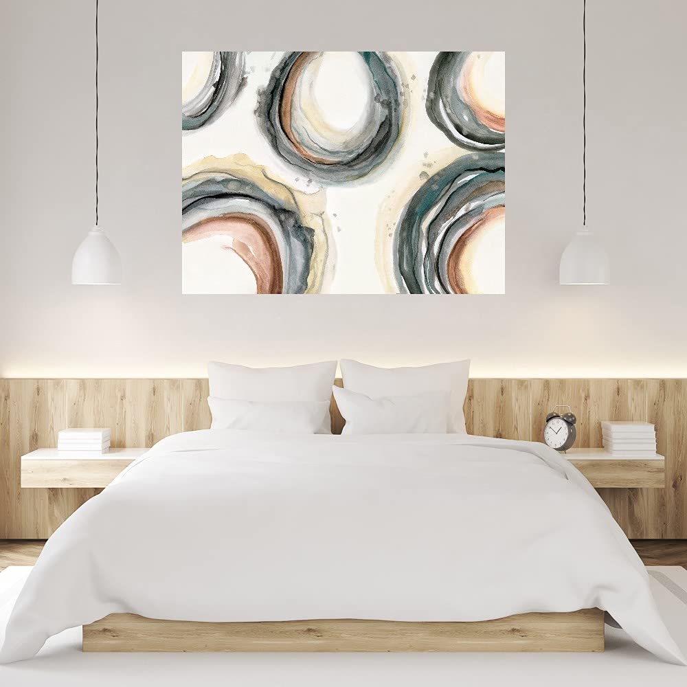 Hand-Painted Stretched Canvas Wall Art - Modern Abstract Painting by Artist Nan - 46x35 Inch Ready to Hang - Perfect for Living Room, Bedroom, Office Decor - Home & Commercial Interior Design Accent