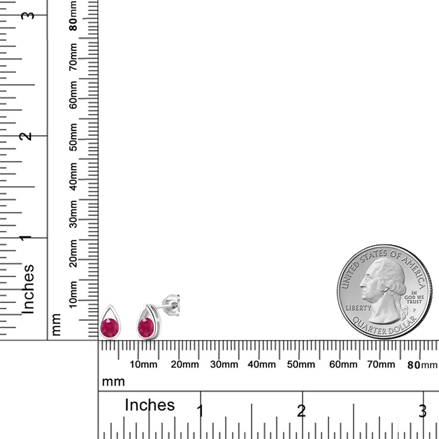 Gem Stone King 5MM Round Teardrop Stud Earrings for Women & Men - 925 Sterling Silver Birthstone Jewelry | Perfect Gift for Mom, Wife, Her | Elegant for Weddings, Parties & Daily Wear