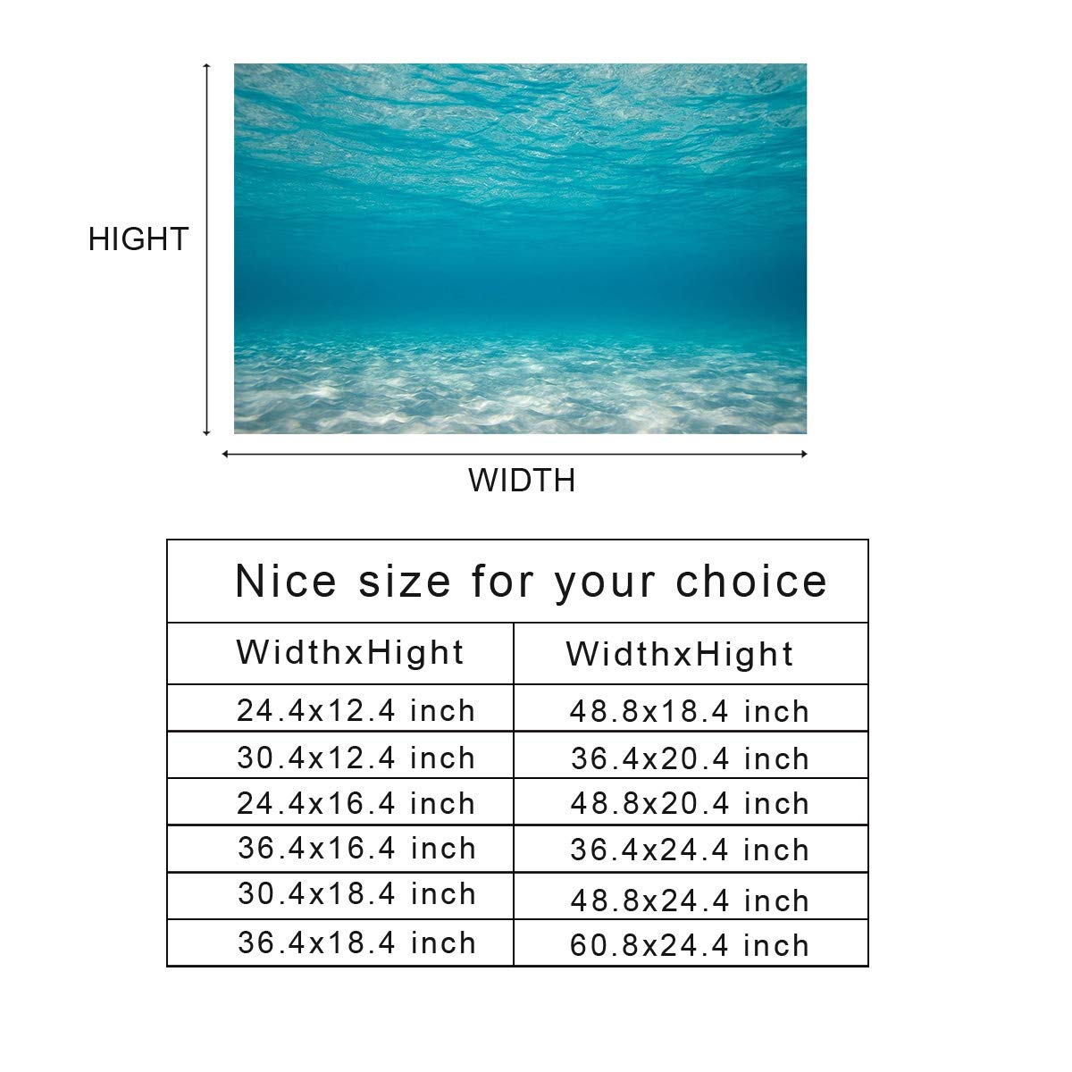 Premium PVC Aquarium Background Sticker - Blue Water Pattern Fish Tank Decoration 48.8