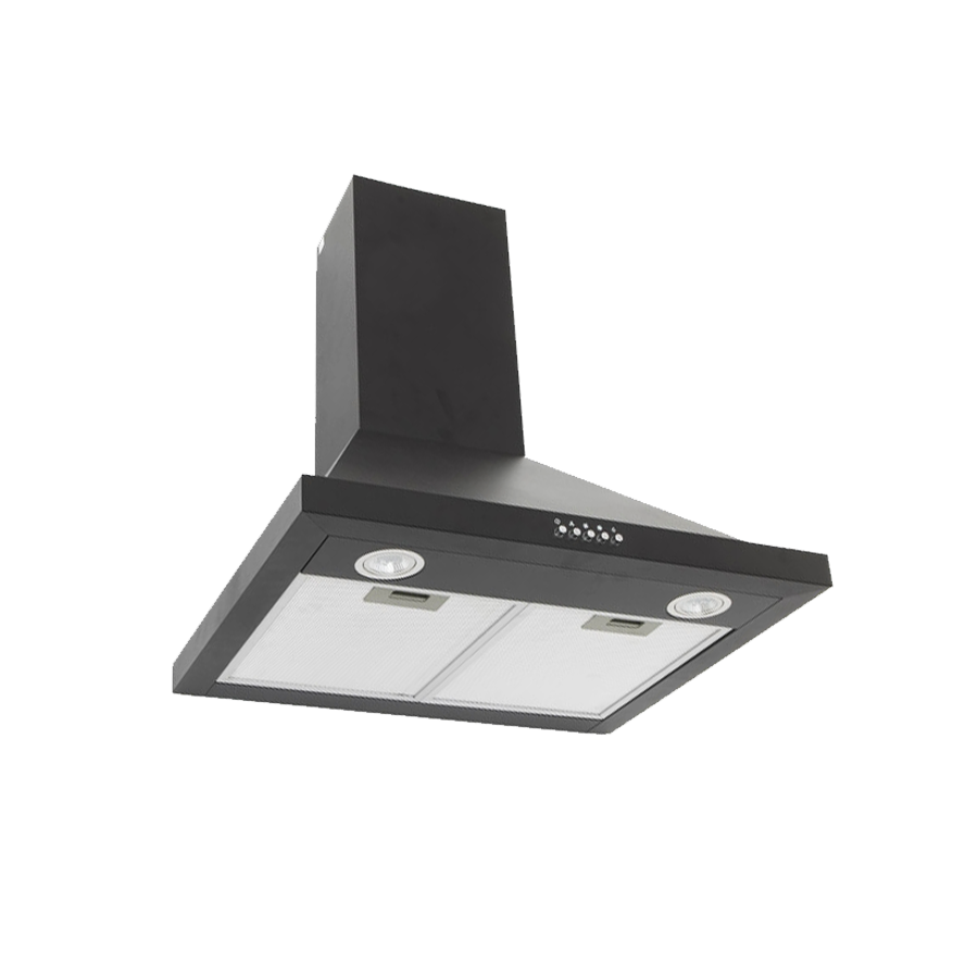Belling BC60B 60cm Black Stainless Steel Range Hood - Powerful Kitchen Exhaust Fan with LED Lights for Smoke & Odor Removal | Perfect for Modern Home Cooking & Grilling