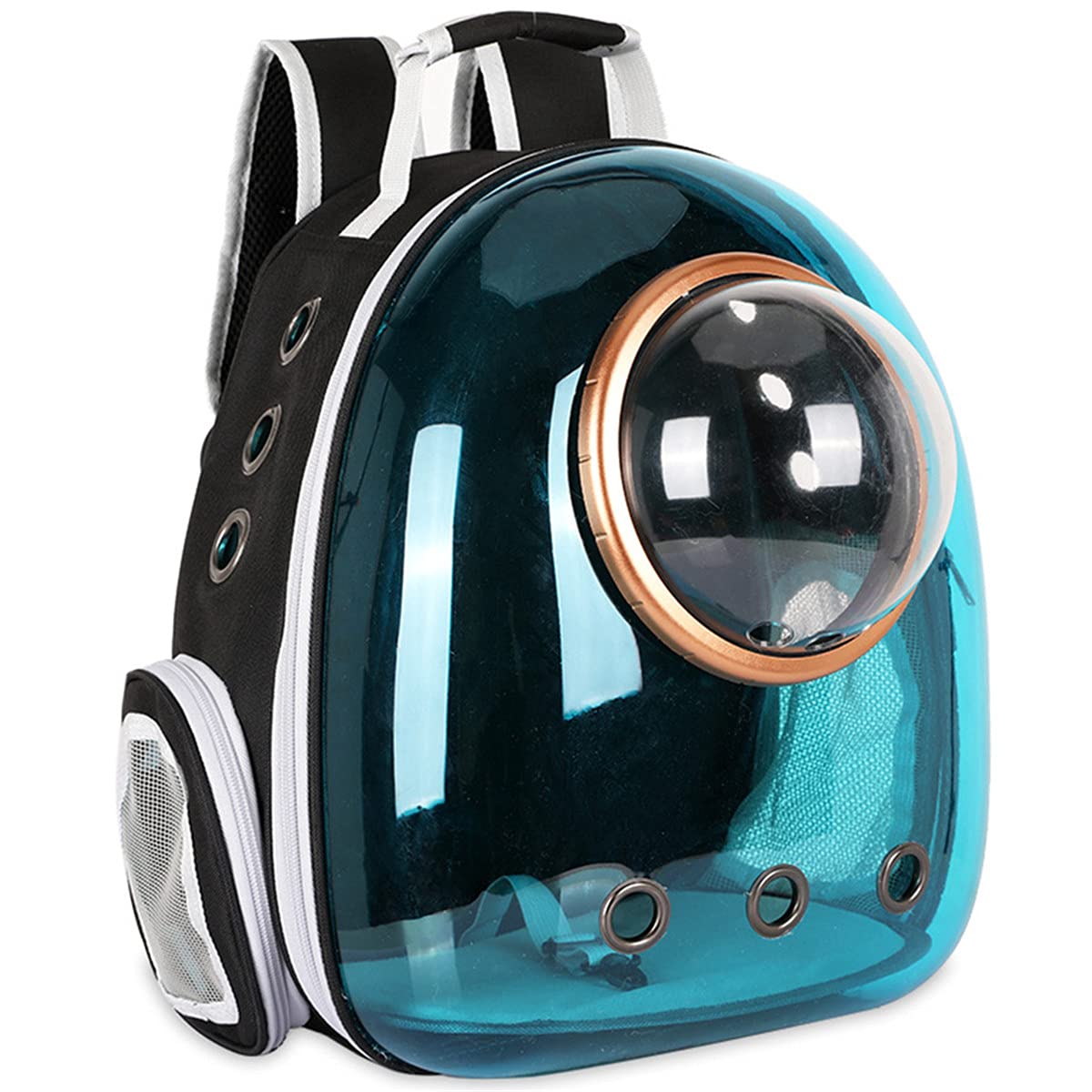 Space Capsule Cat Backpack Carrier - Breathable Pet Travel Backpack for Small Dogs & Cats with Window & Cover - Ideal for Outdoor Adventures, Hiking & Air Travel (Blue)