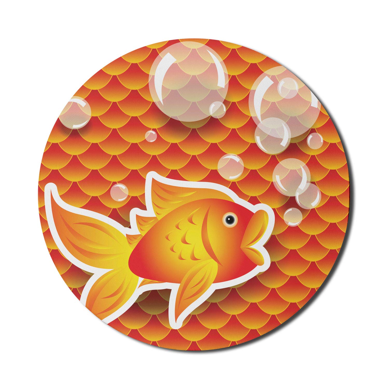 Ambesonne Orange Round Non-Slip Gaming Mouse Pad - 8