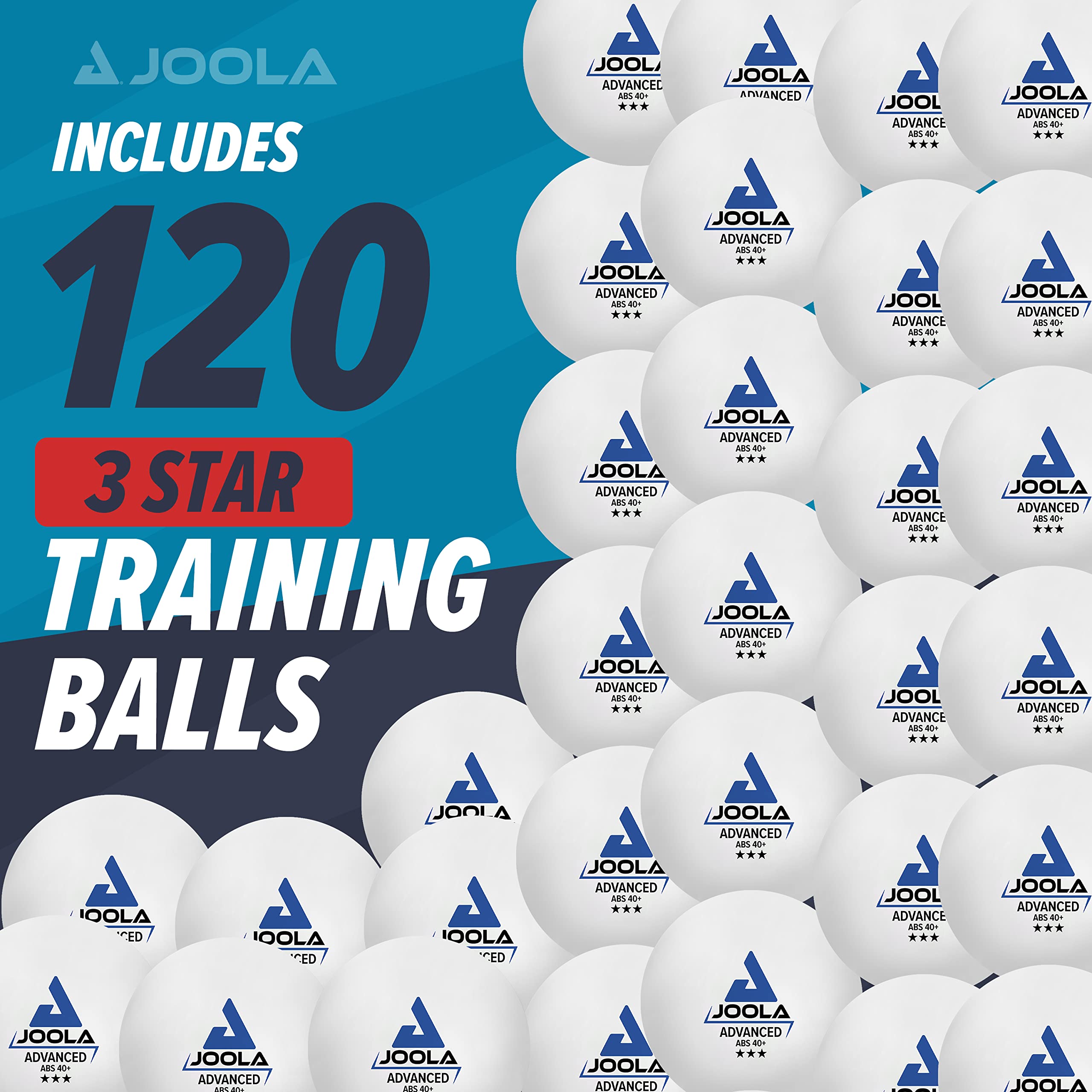 JOOLA 3-Star Premium Table Tennis Balls - 40+mm ITTF Approved Ping Pong Balls for Training & Competition (12/60/120 Pack) - Durable for Indoor/Outdoor Play, Cat Toys & Recreational Games