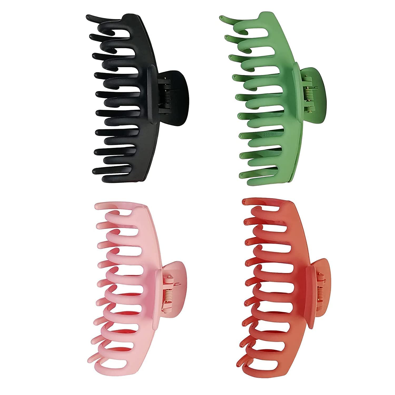 4.3'' Non-Slip Matte Large Hair Claw Clips for Women - Strong Hold Banana Hair Clamps for Thick & Thin Hair (3-Pack) - Perfect for Workouts, Office & Everyday Hairstyles