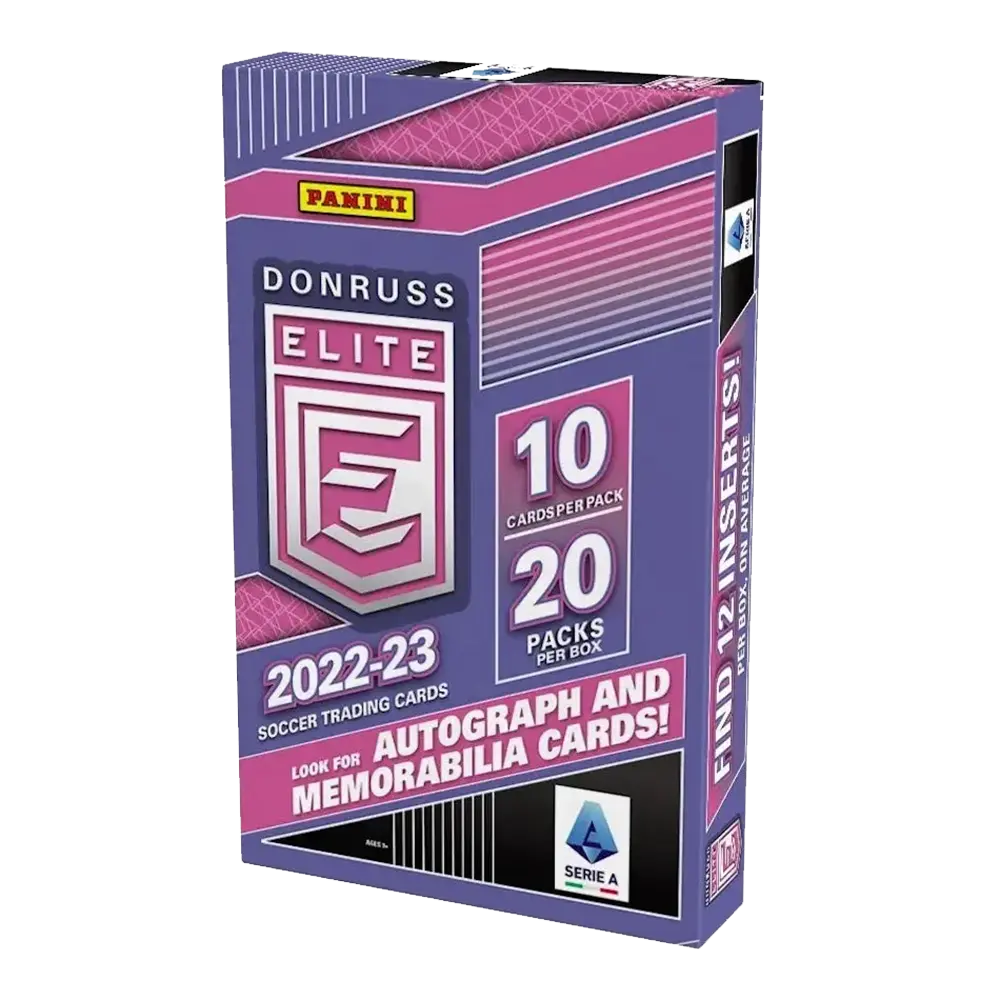 2022-23 Donruss Elite Serie A Soccer Trading Cards Retail Box - Collectible Football Cards for Fans & Investors - Perfect for Trading, Collecting, and Displaying