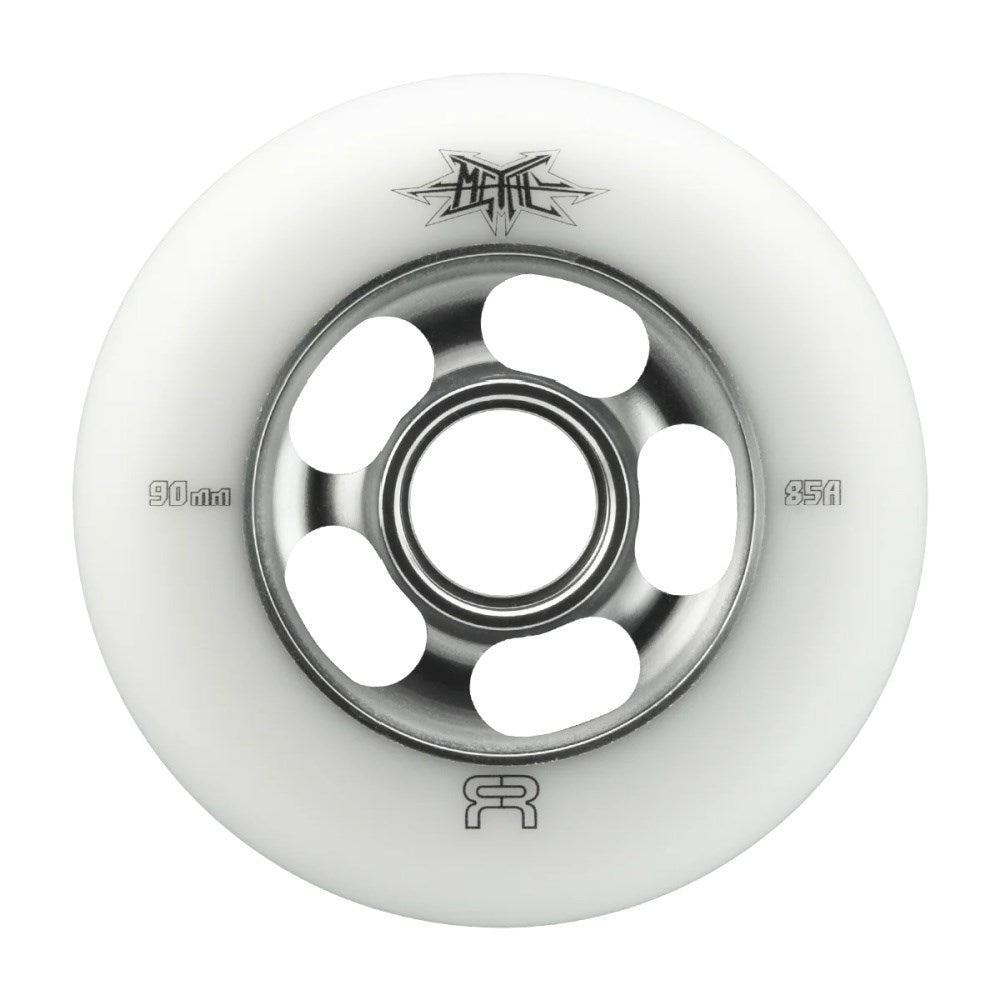 90mm Inline Skate Wheels - 4 Pack High-Performance FR Metal Hub Wheels for Speed Skating & Outdoor Rollerblading