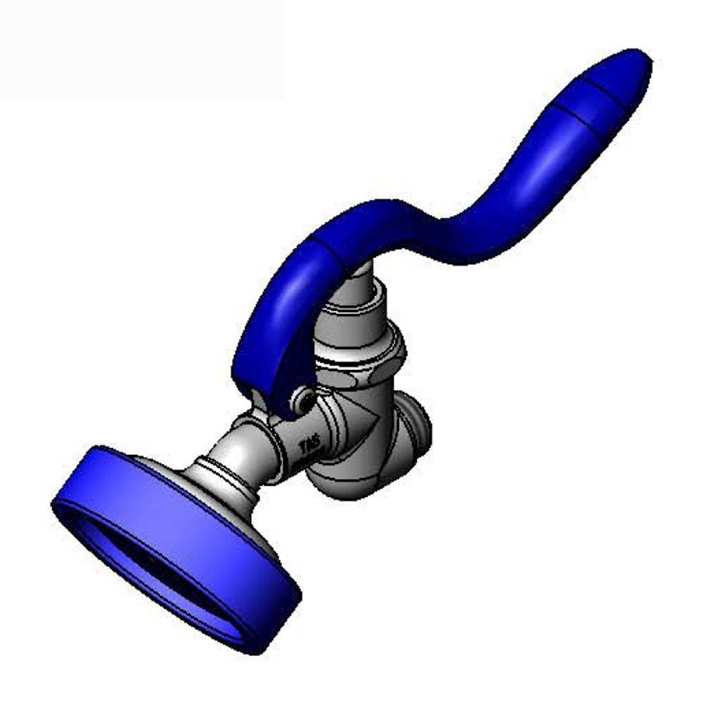T&S Brass EB-0107-035 High-Flow Angled Spray Valve - Blue | Commercial Kitchen Faucet Sprayer for Sinks, Restaurants & Food Service