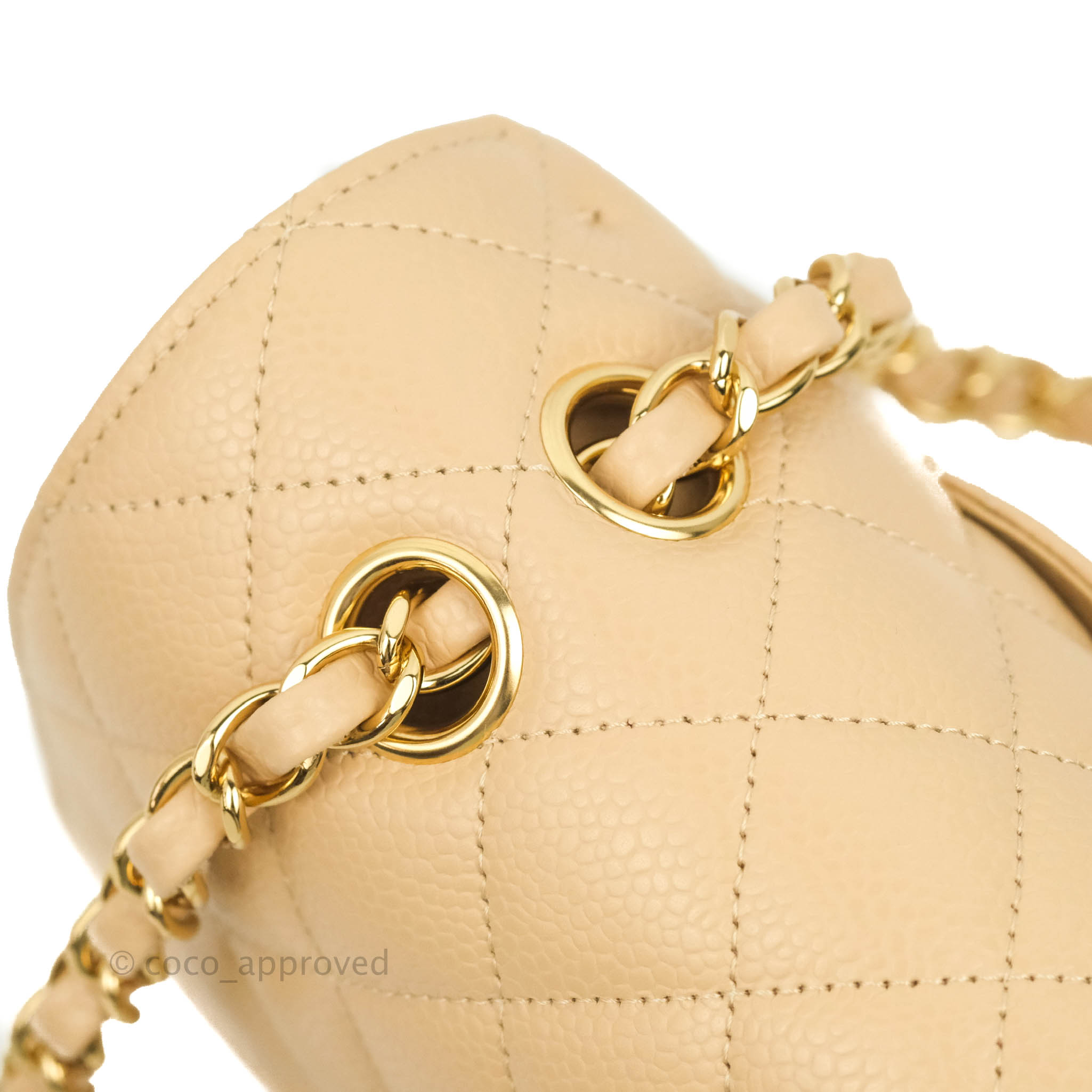 Chanel Classic M/L Medium Flap Bag Quilted Beige Caviar Leather with Gold Hardware - Luxury Handbag for Women, Perfect for Parties, Work & Everyday Use