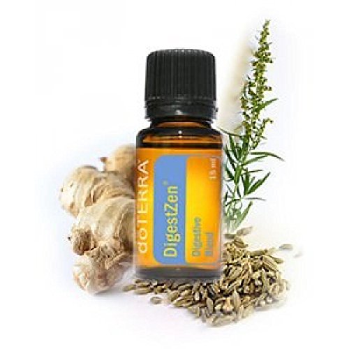 doTERRA DigestZen Essential Oil (15ml) - Pure & Natural Digestive Blend with Peppermint, Ginger & Fennel - Supports Healthy Digestion & Soothes Discomfort - 2 Pack - Perfect for Aromatherapy, Massage & Travel Wellness