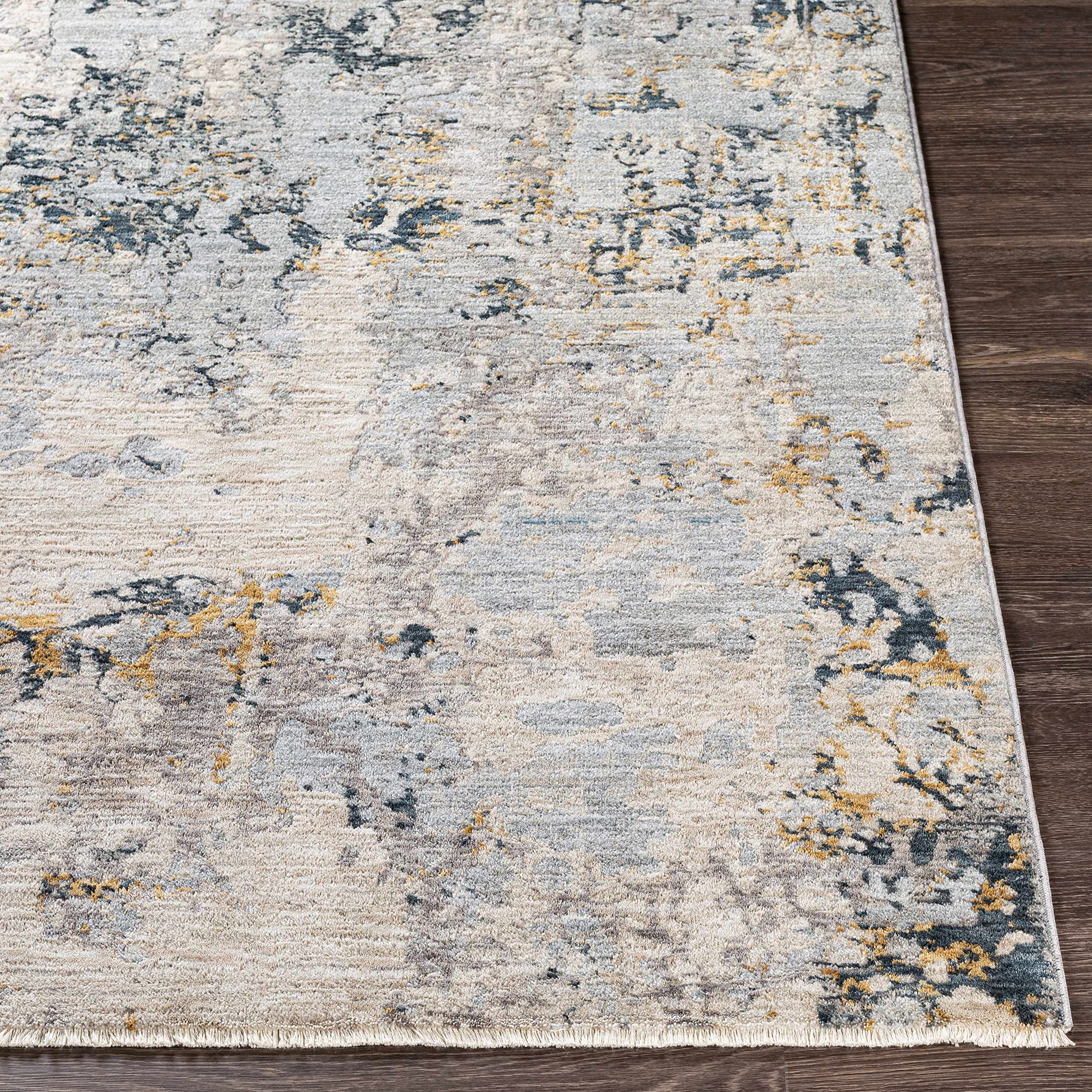 Modern Hauteloom Midfield Area Rug for Living Room & Bedroom - Soft Gray, Beige, Blue - 2' x 3' - Perfect for Home Decor, Cozy Spaces & Interior Design
