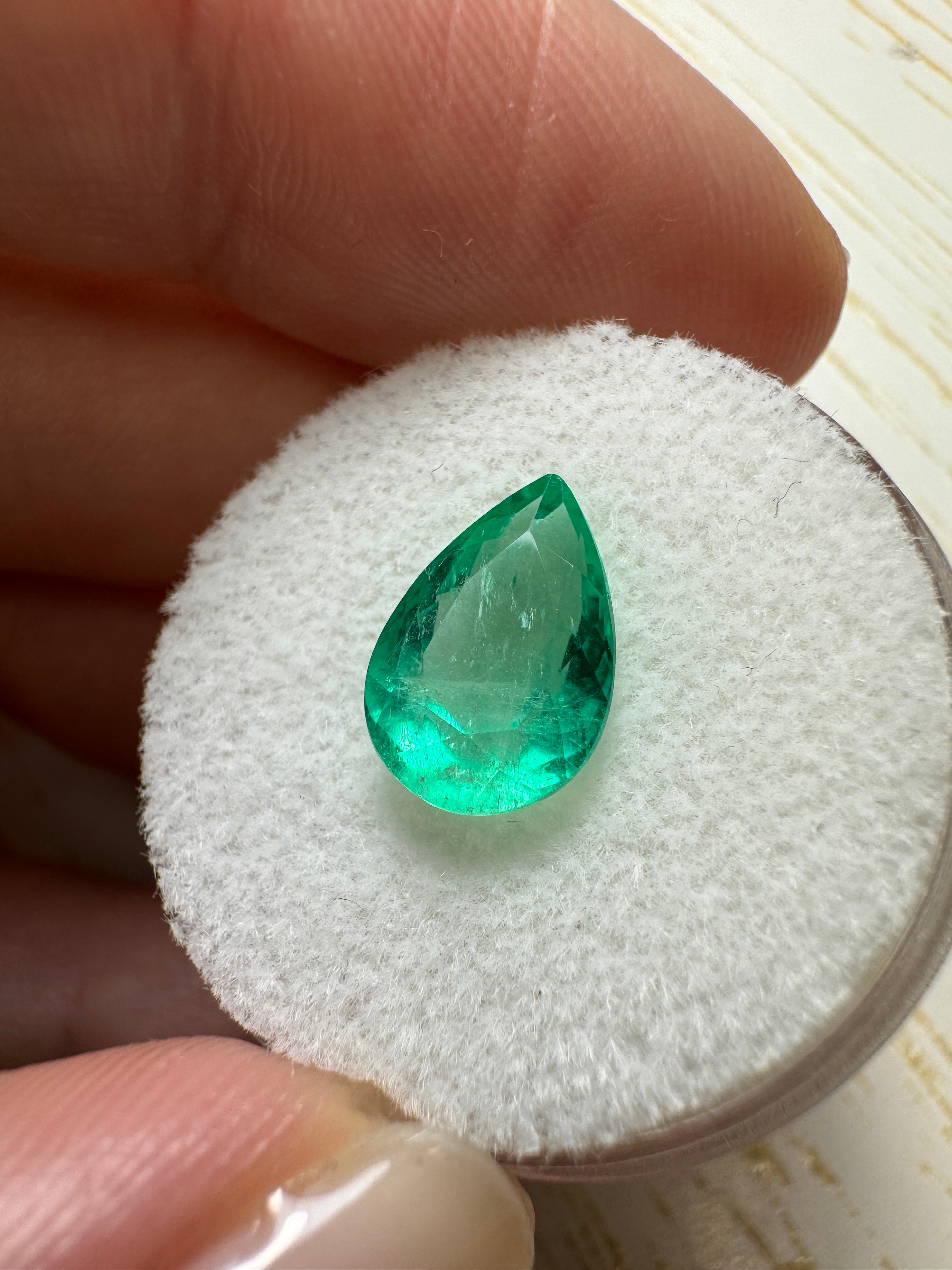 2.68 Carat 11x8mm Natural Colombian Loose Emerald Pear Cut Gemstone for Jewelry Making & Engagement Rings