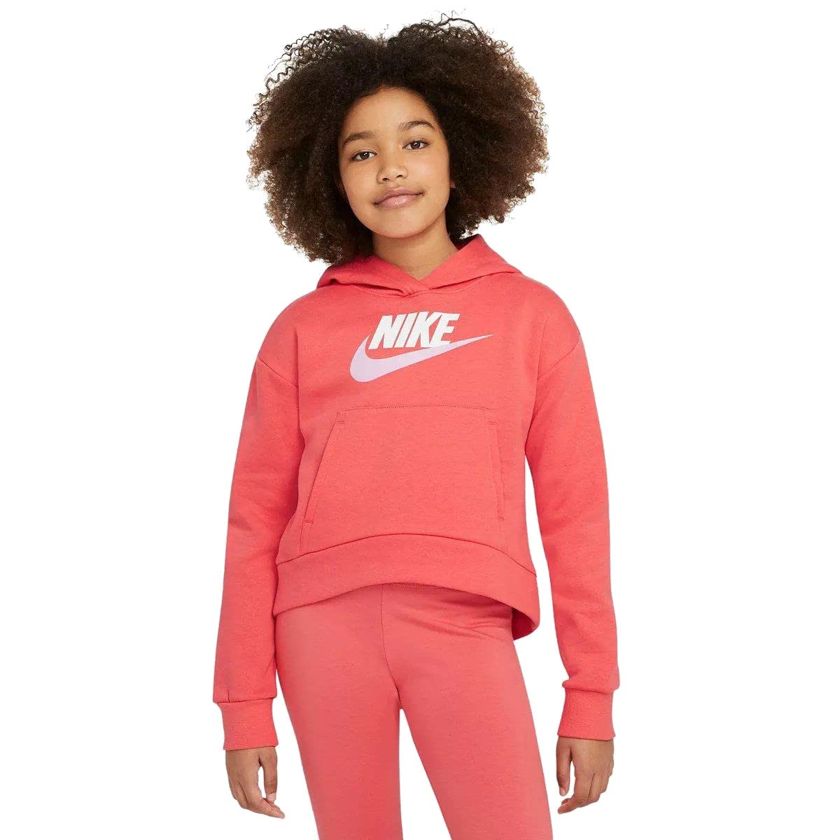Nike Girls' Sportswear Club Fleece Hoodie for Kids - Soft Warm Pullover Sweatshirt for Little & Big Kids - Perfect for School, Playdates & Outdoor Activities