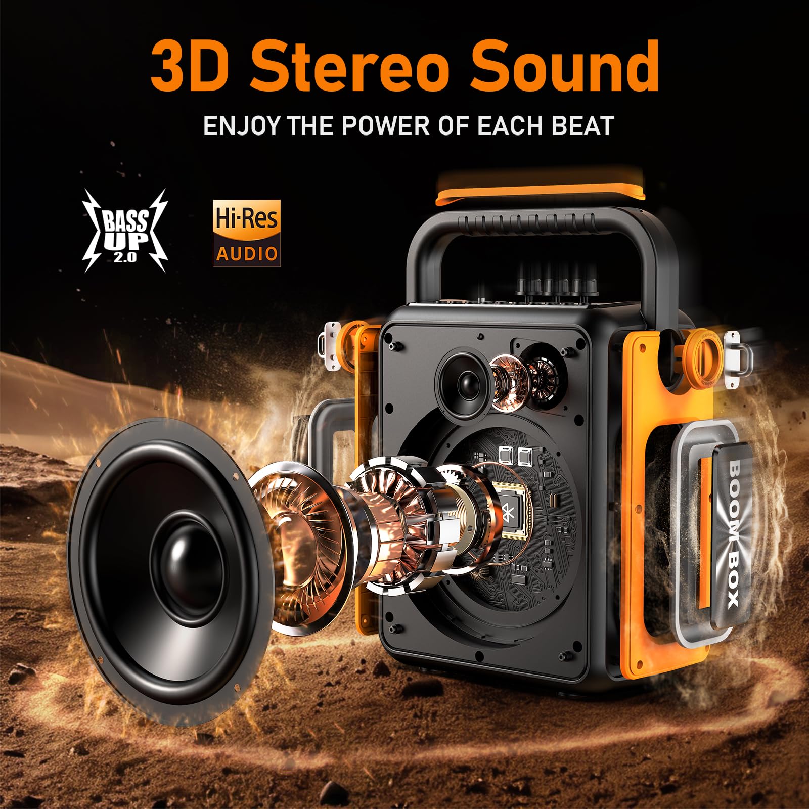 PPMIC Portable Bluetooth Karaoke Machine with 2 Wireless Mics - TWS, DJ Lights, Bass/Treble Control for Adults & Kids - Perfect for Parties, Outdoor Gatherings & Family Singing Fun