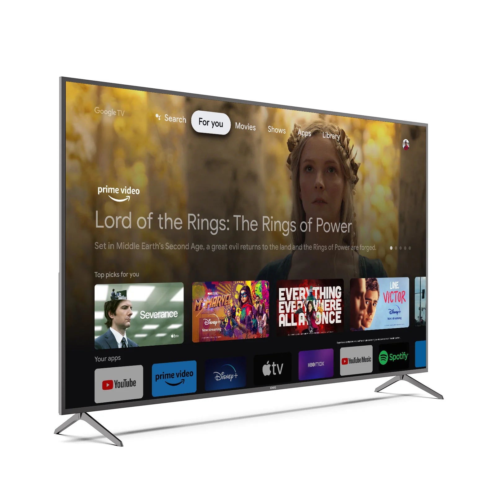 CHIQ U98F8TG PRO 55-inch 4K UHD Smart QLED Gaming TV with HDR10+ | Alexa Built-in | 120Hz Refresh Rate for PS5/Xbox Series X | Perfect for Living Room & Home Theater Entertainment