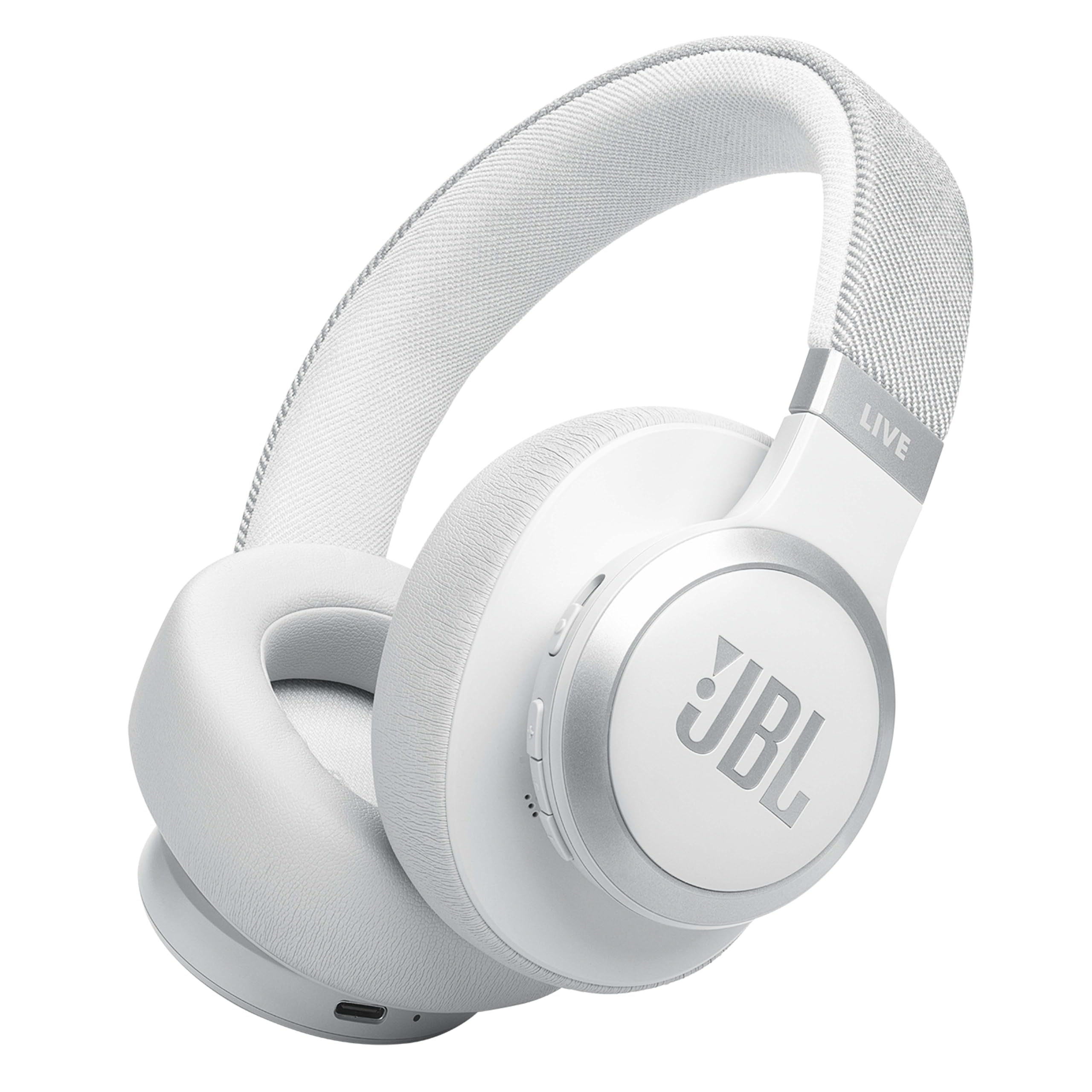 JBL Live 770 NC Wireless Over-Ear Headphones with Active Noise Cancelling, 65H Battery Life, Bluetooth 5.3, Hi-Res Audio - Perfect for Travel, Work & Gaming (White)