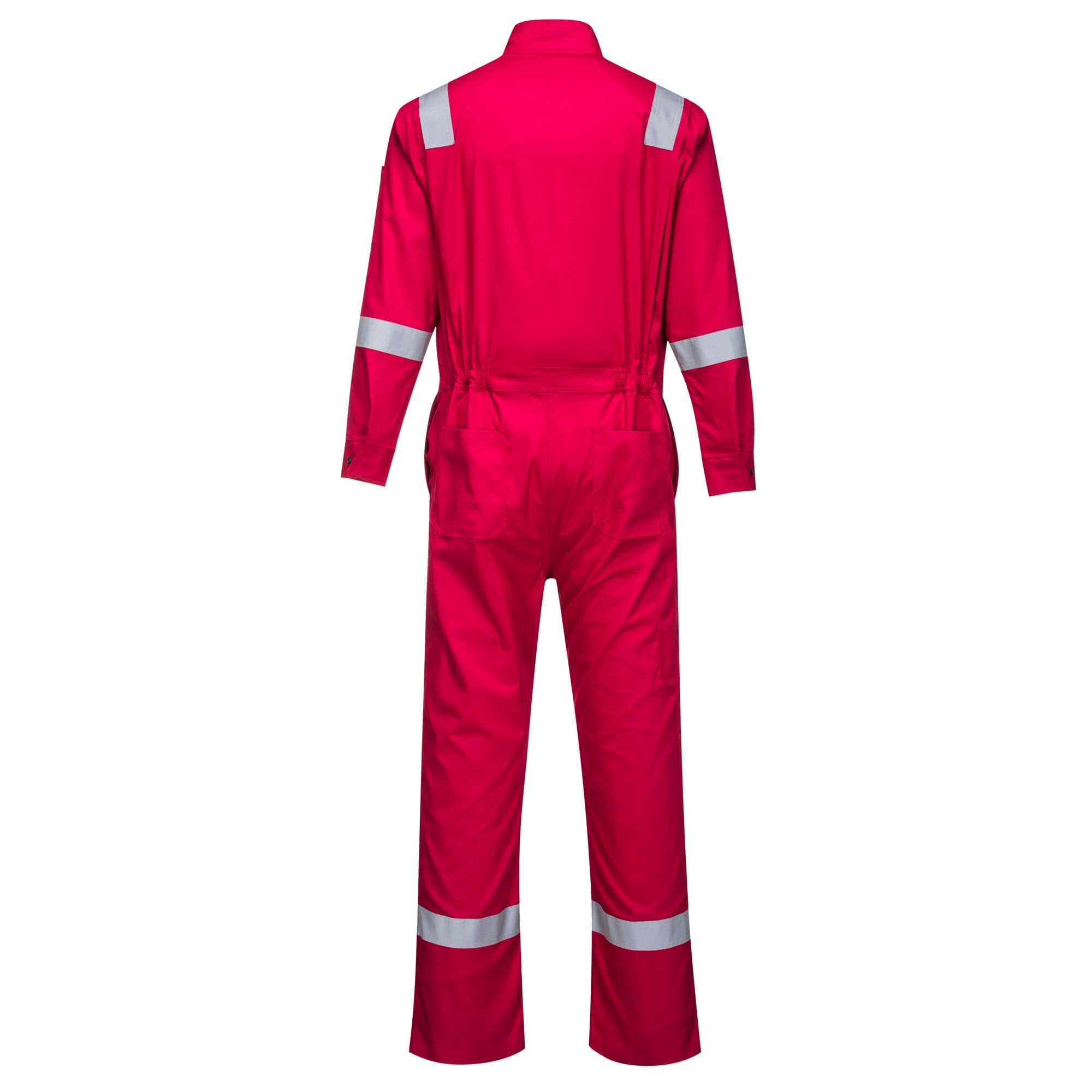 Portwest FR94 Bizflame Fire Resistant Coverall with FR Reflective Tape - ASTM NFPA Certified - Red - Medium - Flame Resistant Workwear for Industrial Safety & Hazardous Environments