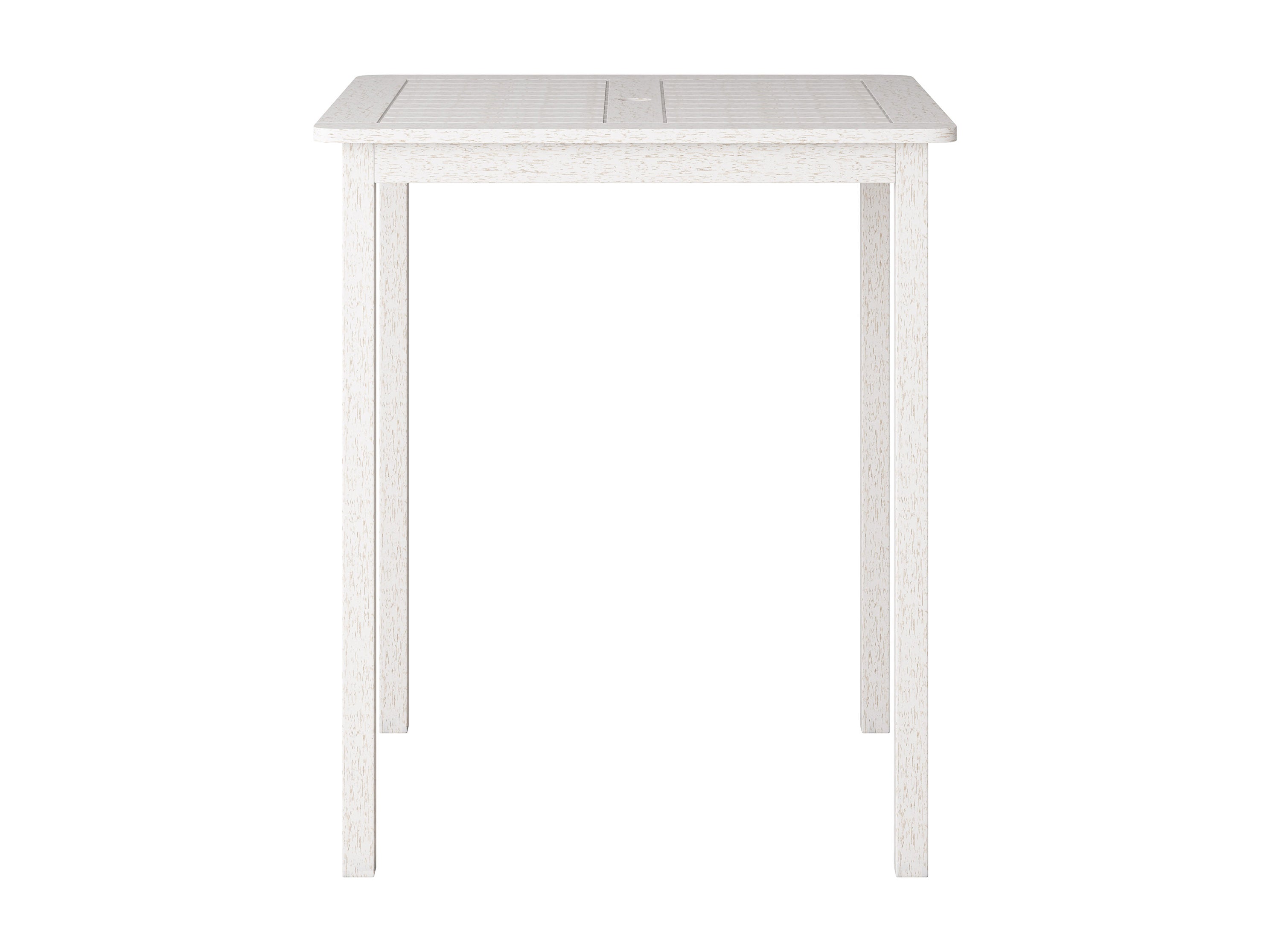 Premium Washed White Outdoor Bar Height Table - Patio Dining Set for Backyard, Deck, or Garden - Perfect for Entertaining & Relaxing