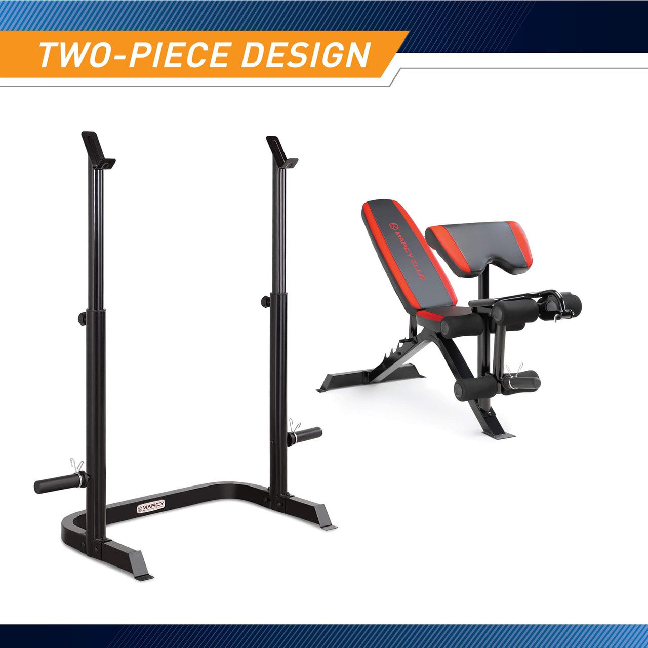 Marcy MKB-979 Olympic Weight Bench with Leg Developer – 2-Piece Home Gym Equipment for Strength Training & Fitness Workouts | Perfect for Home Gym & Personal Training