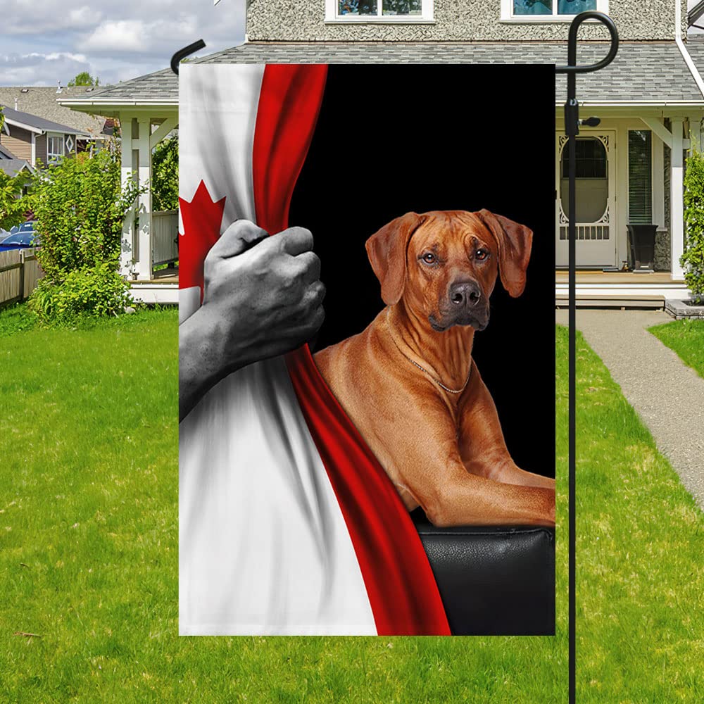 American Flag with Rhodesian Ridgeback & Canadian Dog Design - Patriotic Outdoor Yard Decoration for Dog Lovers | Perfect for Home, Garden, and Backyard Decor