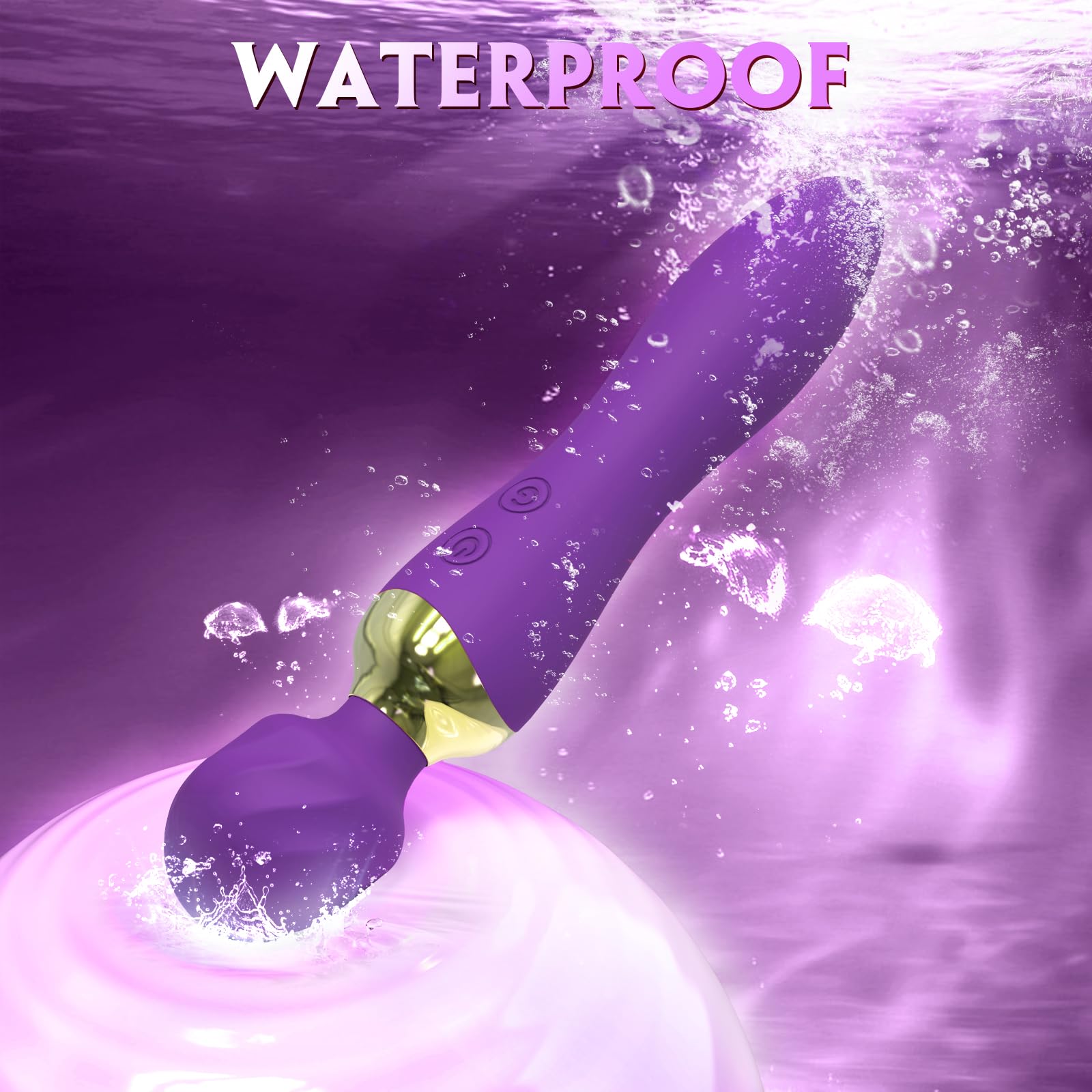Premium 24-Speed Vibrating Wand Massager with Dual 4D Motors - Waterproof Purple Adult Toy for Women - Perfect for Sensual Massage, Couples Play & Solo Pleasure