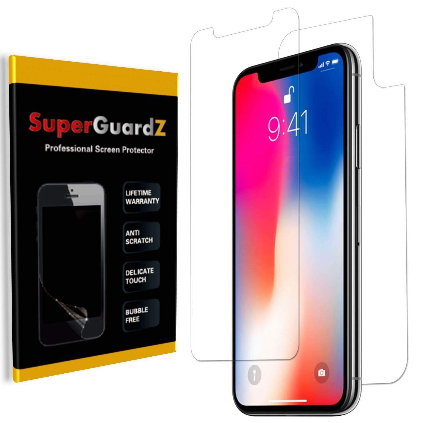 2-Pack iPhone X/iPhone 10 Full Body Screen Protector Set - Front & Back Tempered Glass, Anti-Glare Matte Finish, Anti-Fingerprint & Scratch Resistant - Lifetime Warranty - Perfect for Work, Travel & Everyday Protection