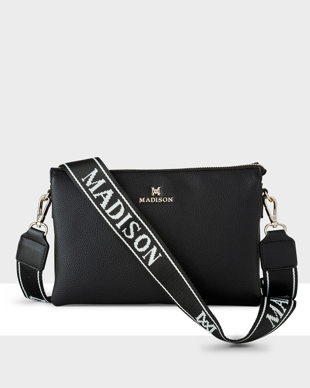 Avery 3 Compartment Crossbody Bag with Adjustable Monogram Strap - Stylish Hands-Free Purse for Women, Travel, Shopping & Everyday Use