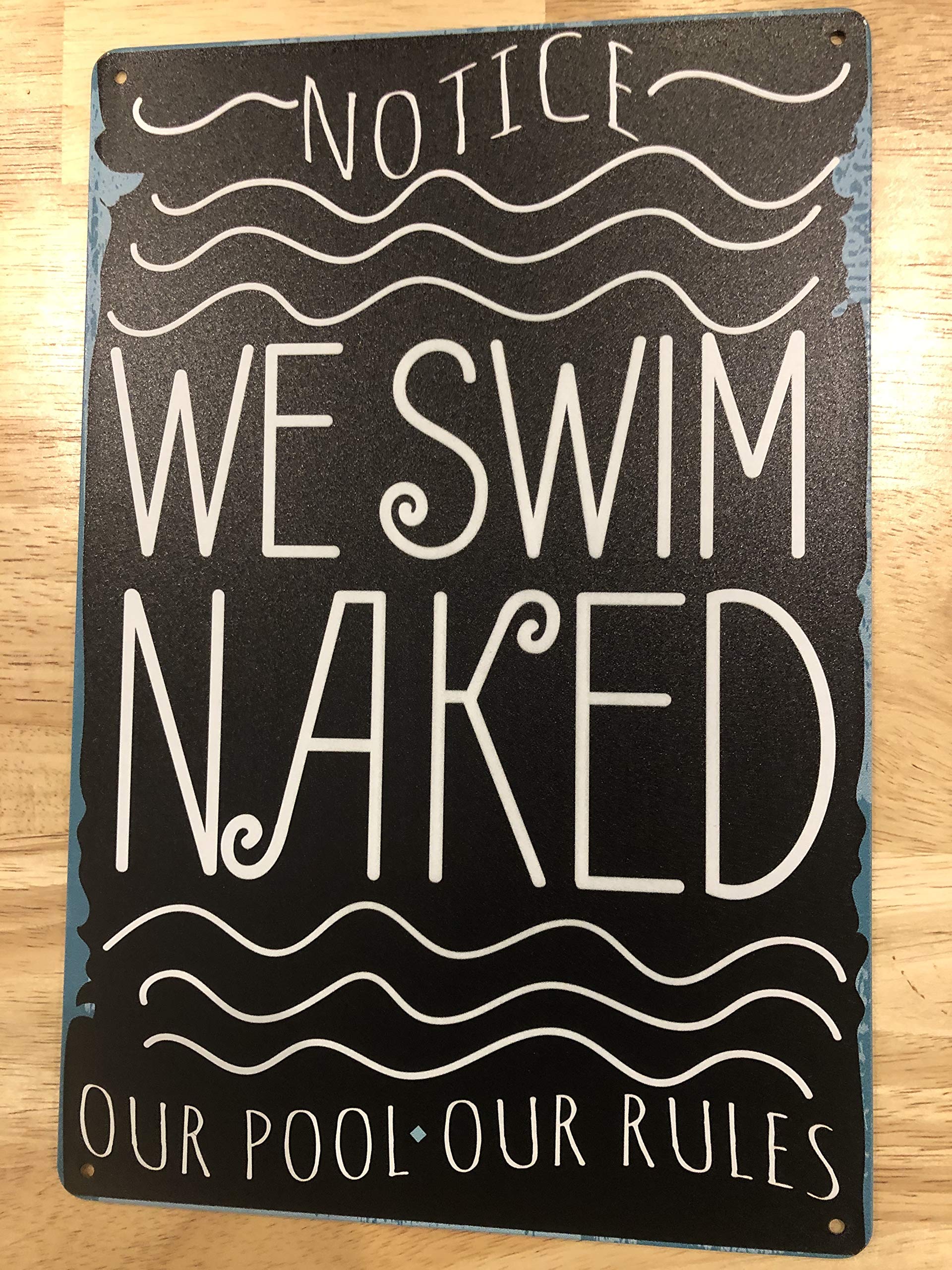 Funny Swim Naked Pool Sign - 12