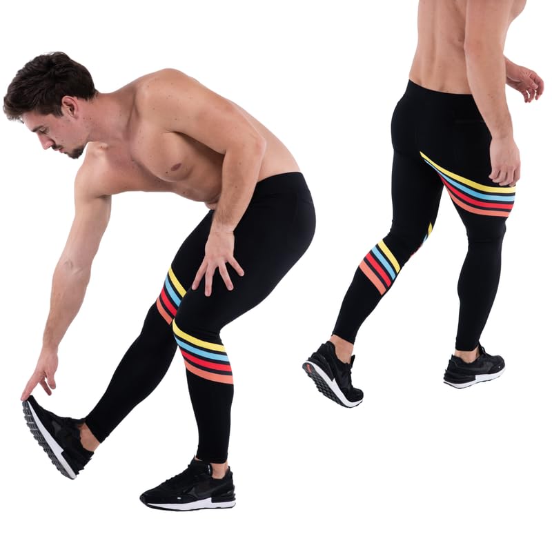 Kapow Meggings Performance Pro - Men's Compression Leggings with Pockets for Running, Gym & Training | Moisture-Wicking Athletic Wear for Workouts & Active Lifestyle