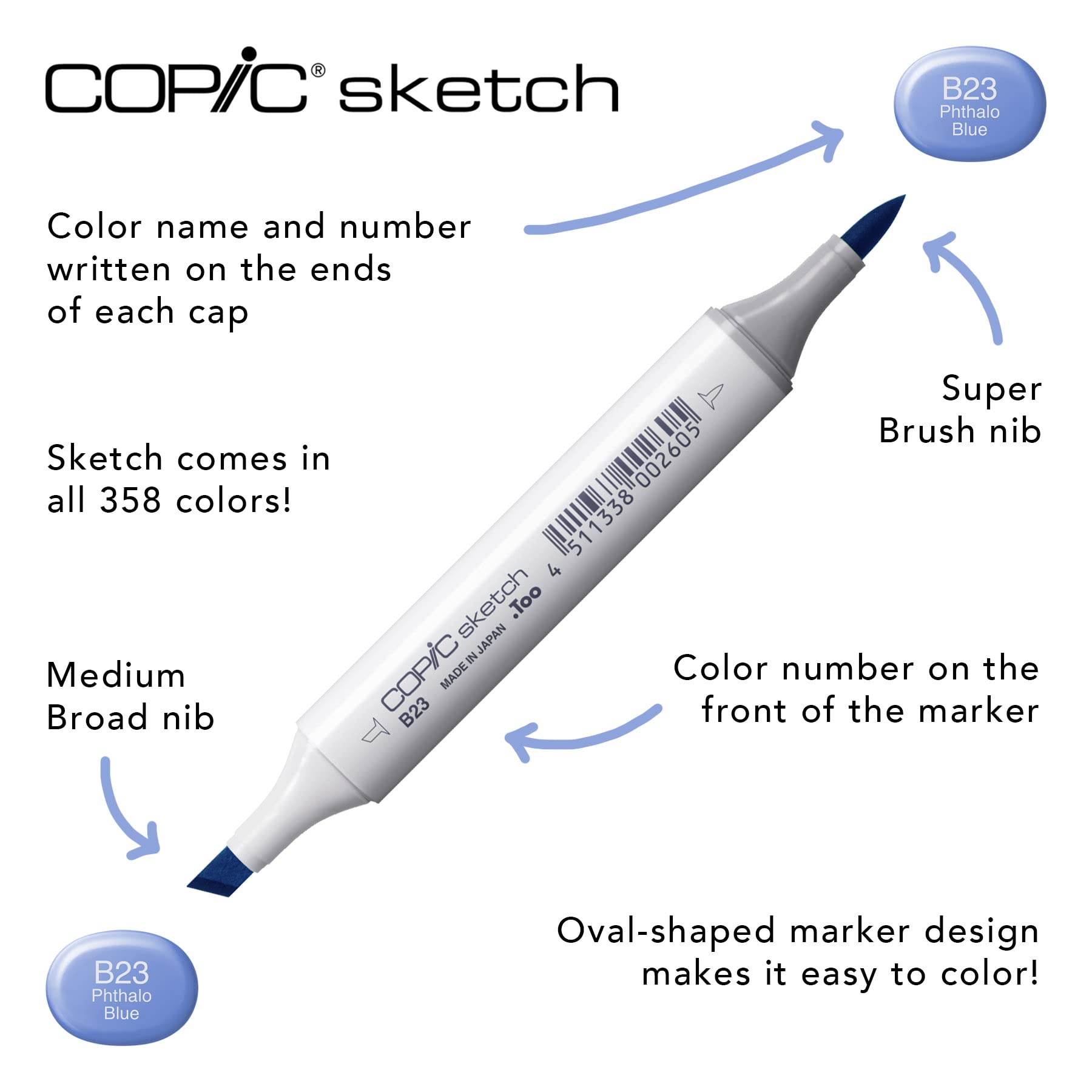 Copic Sketch Alcohol-Based Markers - 3 Piece Set (Color Fusion #2) - Perfect for Illustration, Manga Art & Professional Design Projects