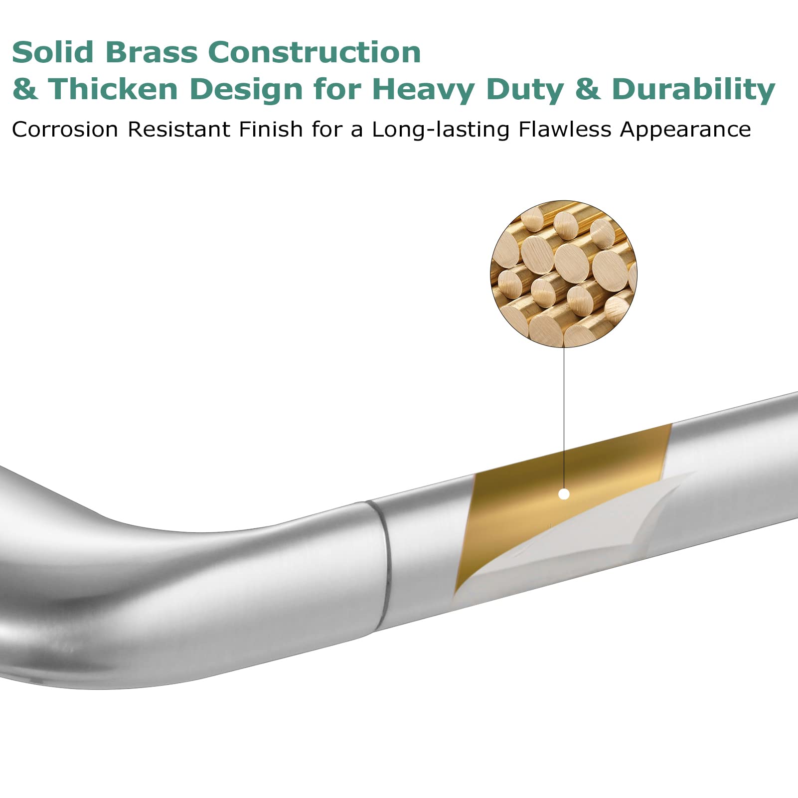 PARLOS 4-Piece Bathroom Hardware Set - Brushed Nickel Finish - All Brass Construction - Includes 17