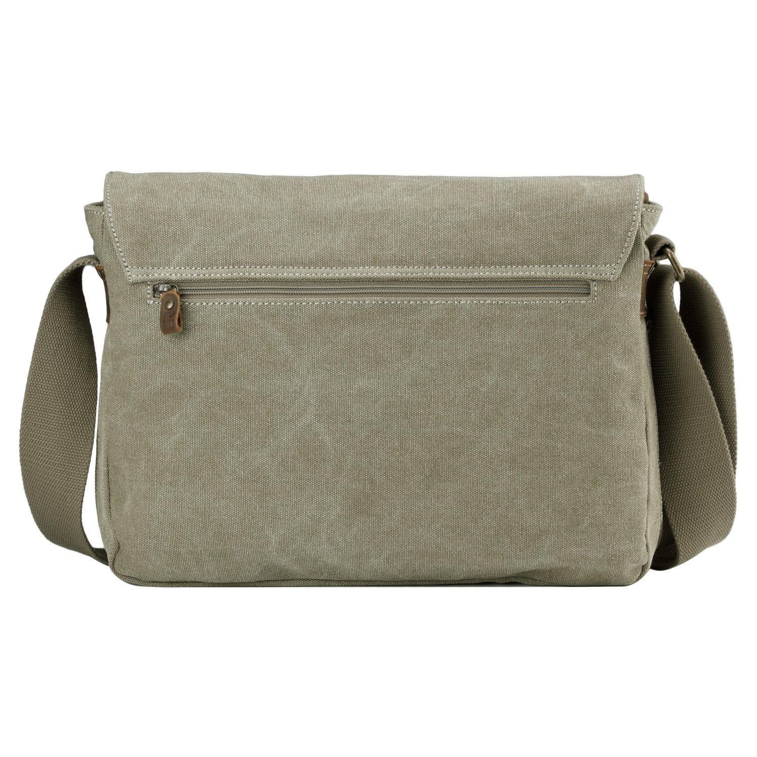 TRP0210 Troop London Classic Canvas Messenger Bag for Men & Women - Durable Waterproof Crossbody Bag for Work, Travel & School - Stylish Laptop Briefcase with Adjustable Strap