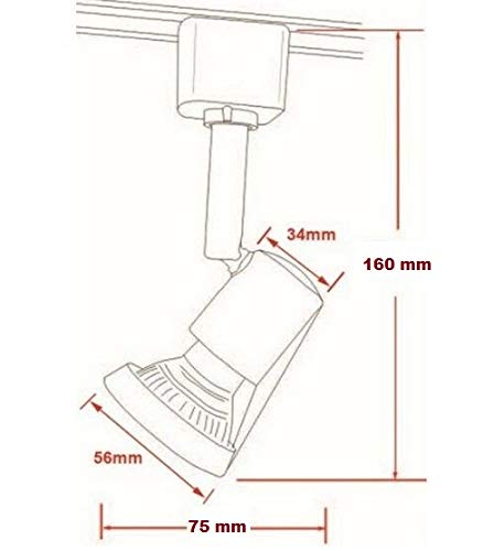 Adjustable Multi-Directional 2M/6.5ft LED Track Lighting System - 4 Spotlights, Ceiling Mount, Brushed Chrome Finish, 5W GUI10 Bulbs (Perfect for Kitchen Lighting, Retail Displays & Exhibition Lighting)