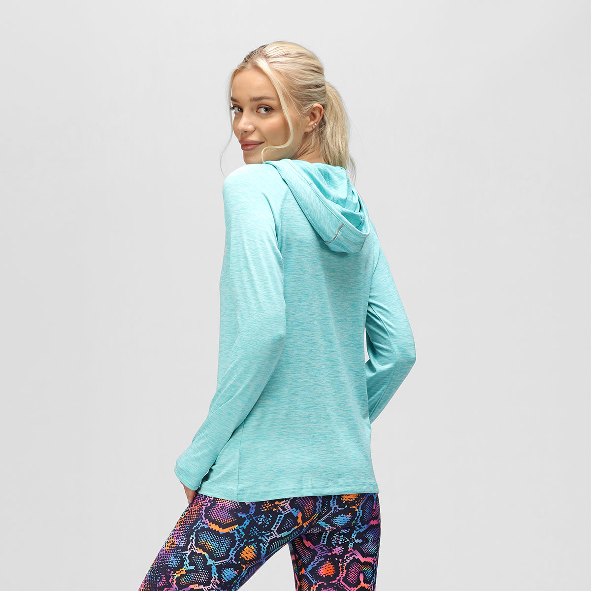 Ocean Blue Cowl Neck Hoodie for Women - Soft & Cozy Pullover Sweatshirt - Perfect for Casual Wear, Lounge & Fall Outfits