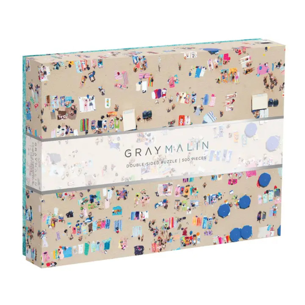 Chronicle Books Gray Malin The Beach Double-Sided 500 Piece Jigsaw Puzzle - Perfect for Family Game Night & Beach-Themed Home Decor