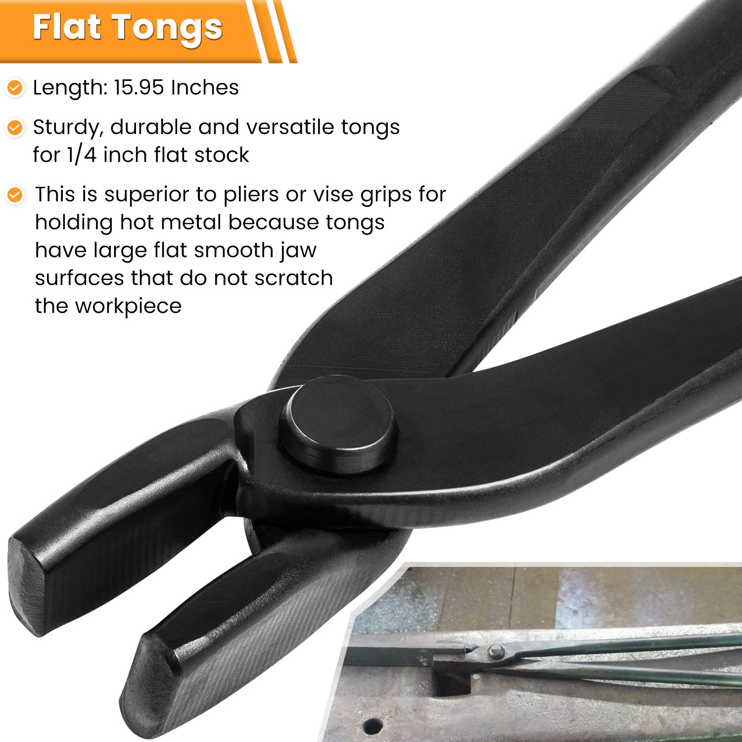 Professional Blacksmith Knife Making Pliers Set - V-Tip Pliers, Wolf Jaw Pliers, Anvil Tools for Forging & Metalworking - Perfect for DIY Knife Crafting, Blade Smithing & Metal Fabrication Projects