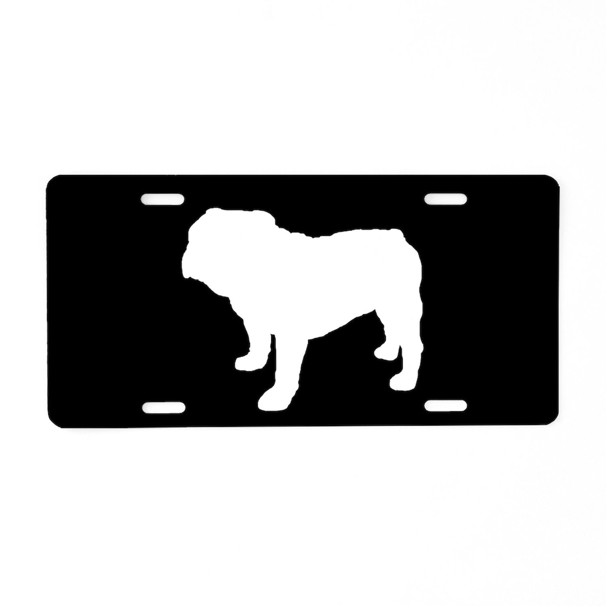 Bulldog Silhouette Aluminum License Plate - Front Vanity Tag for Cars & Trucks - Durable Custom Metal Plate for Personalization & Car Enthusiasts - Perfect for Gifts, Car Shows, and Pet Lovers