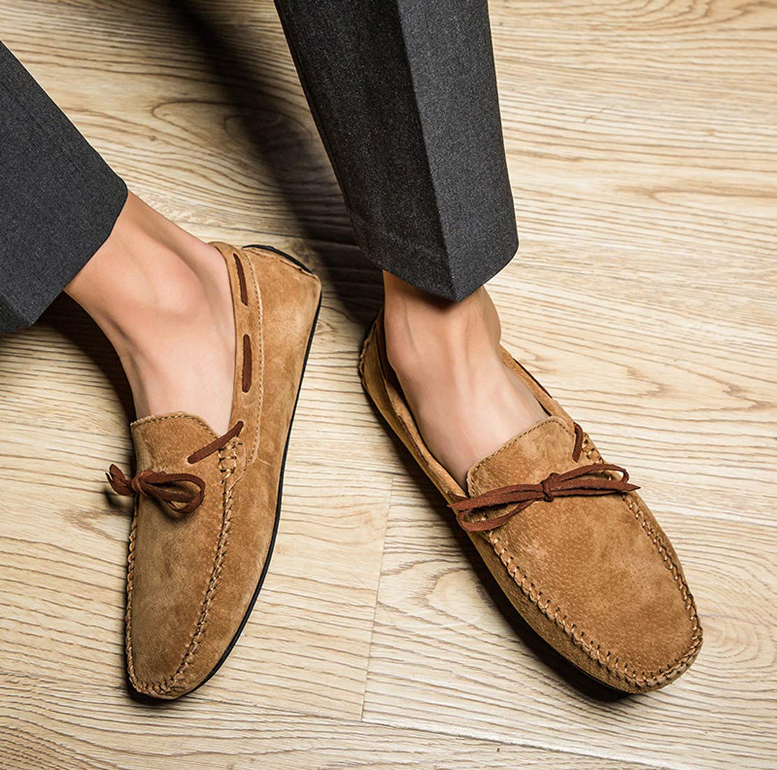 Men's Suede Loafers - Casual Slip-On Moccasin Boat Shoes for Driving & Dress | Comfortable Lace-Up Shoes for Office, Travel & Everyday Wear