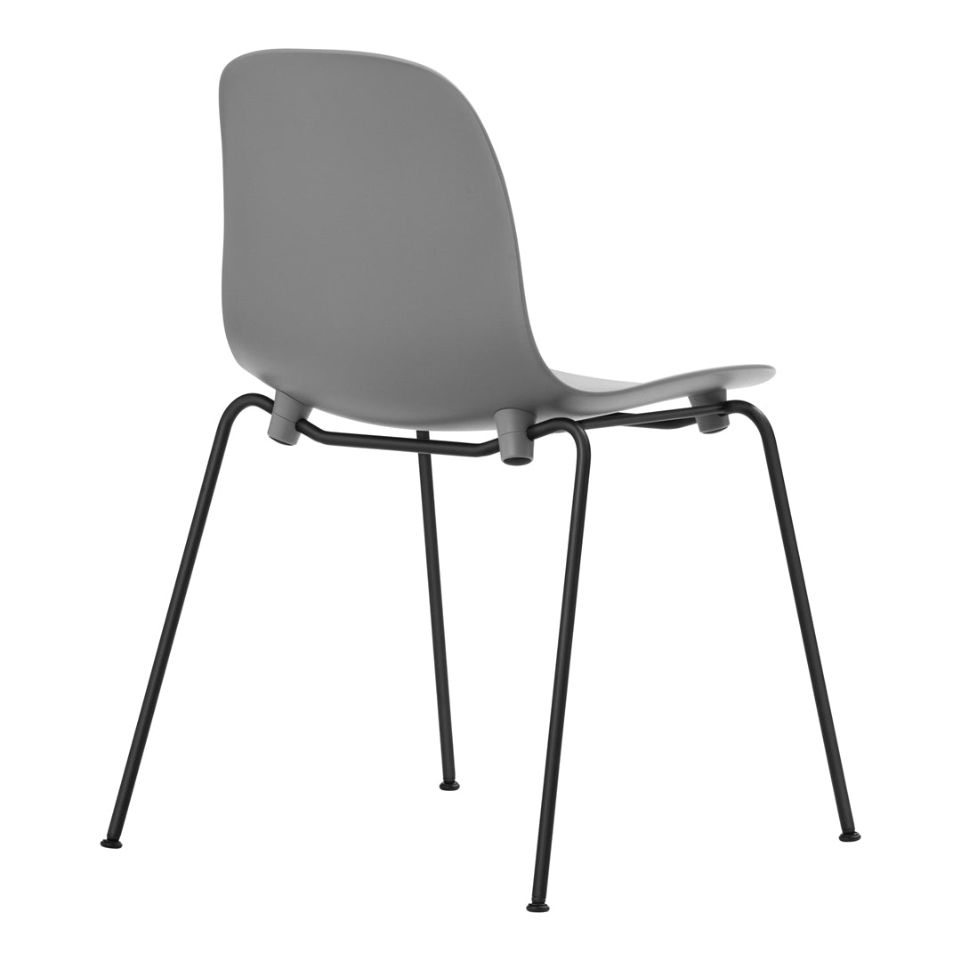 Stackable Side Chair with Metal Legs - Fully Upholstered Dining Chair for Kitchen, Restaurant, or Office Use