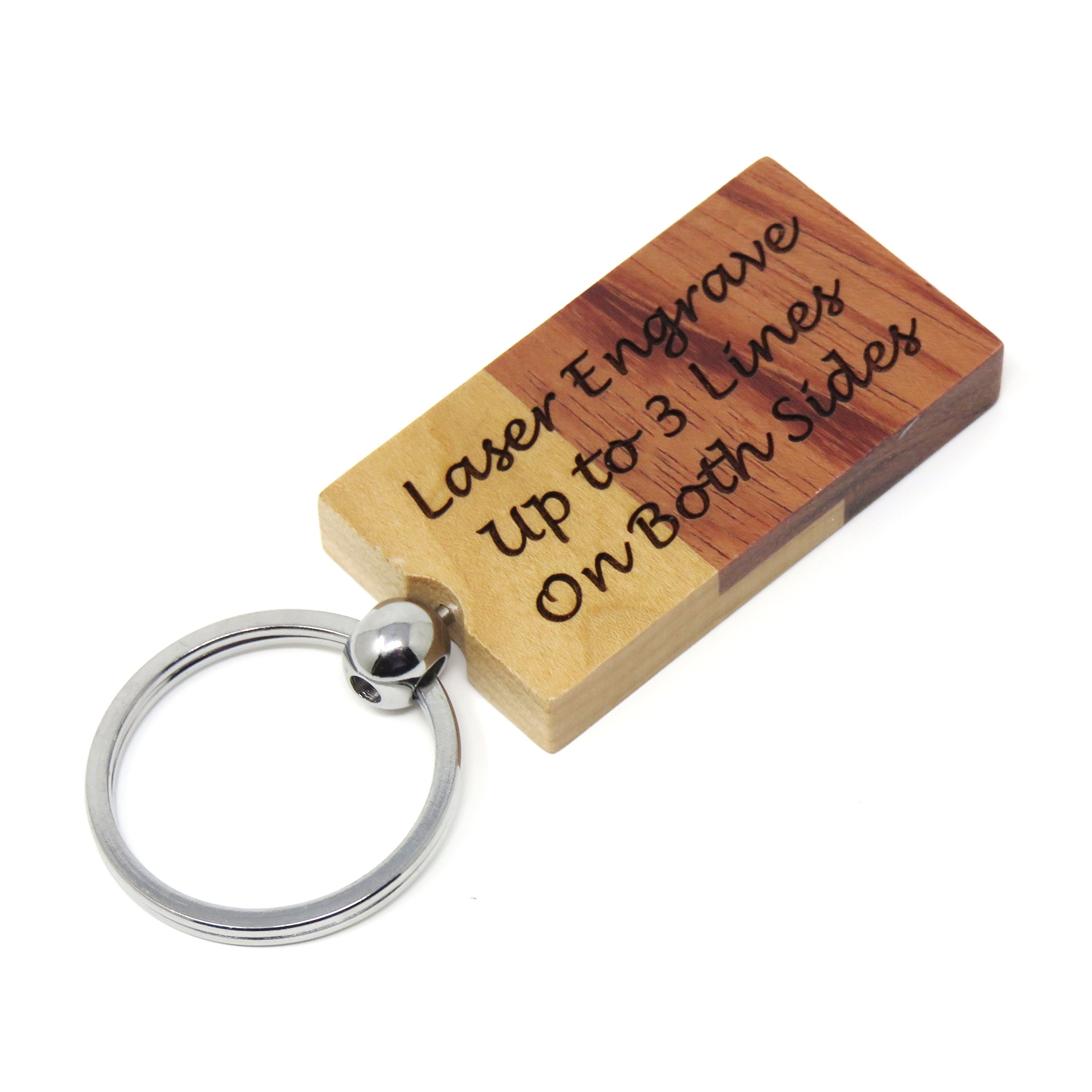 Custom Engraved Rectangle Keychain - Personalized Front & Back Surface Art Key Ring - Unique Gift for Anniversary, Wedding, Graduation - Home & Office Use