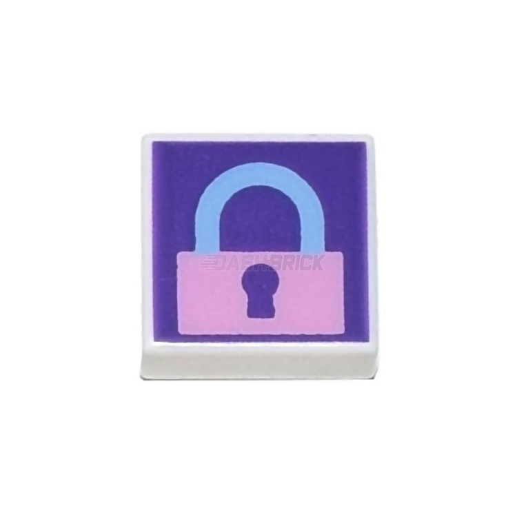 LEGO Minifigure Accessory - Pink & Dark Purple Locked Padlock Tile (1x1) [3070pb194] - Perfect for LEGO City, Castle & Prison Scenes