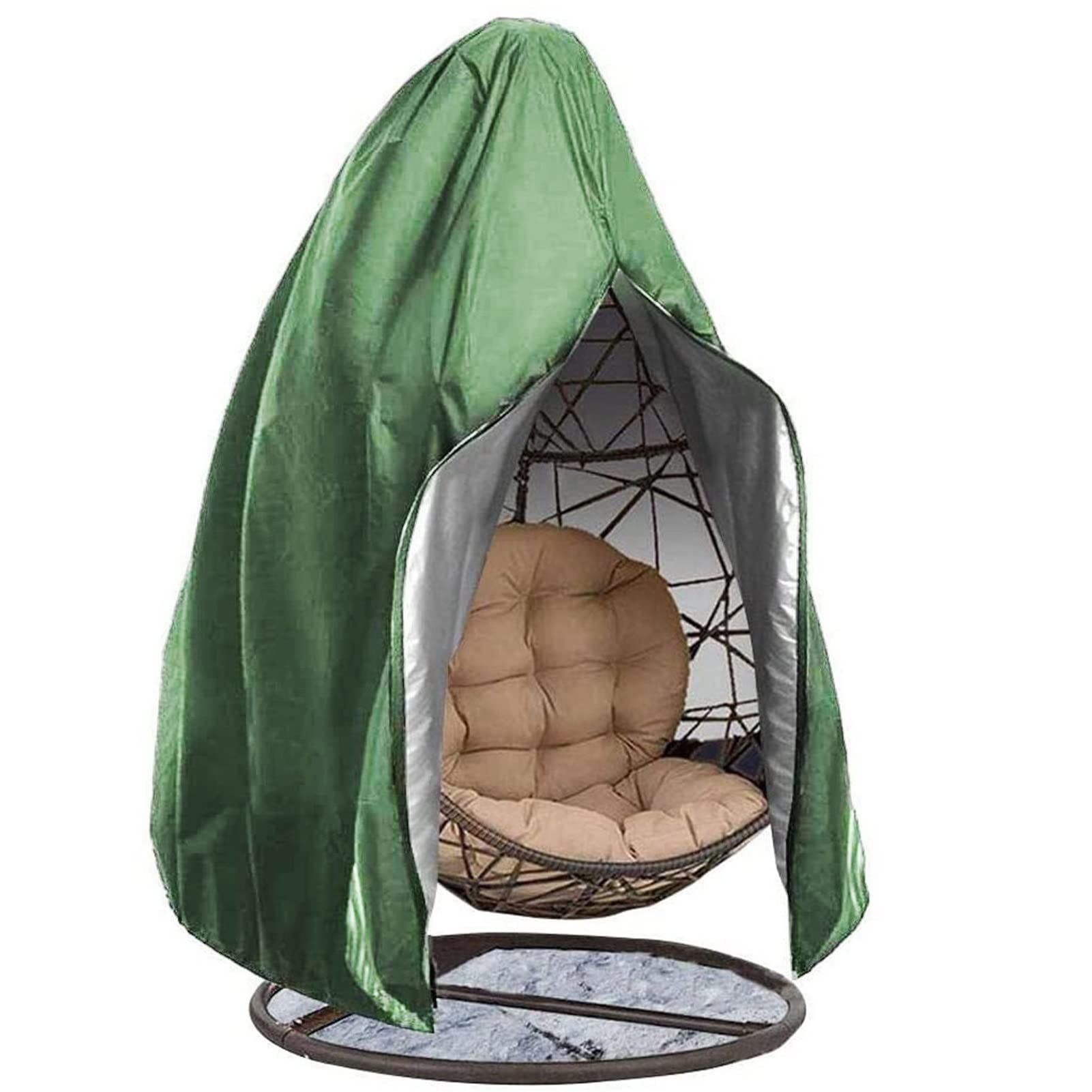 Waterproof & Windproof Egg Swing Chair Cover with Zipper - Durable Outdoor Hanging Egg Chair Dust Protector (200x230cm, Green) - Perfect for Patio, Garden, Balcony & Backyard Relaxation