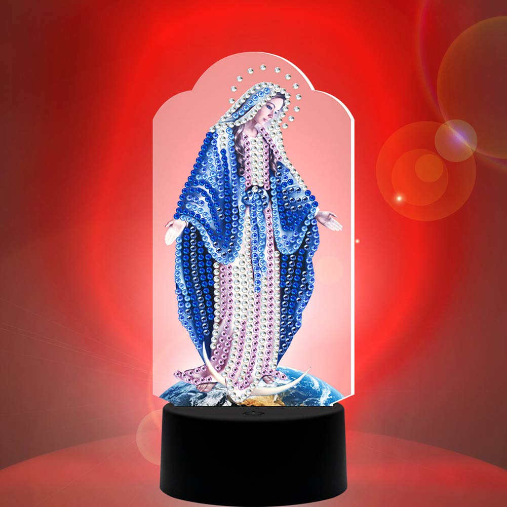 Diamond Painting Night Light - DIY LED Decorative Lamp for Bedroom, Kids Room & Home Decor | Perfect as Bedside Night Light, Gift Idea & Relaxing Craft Project