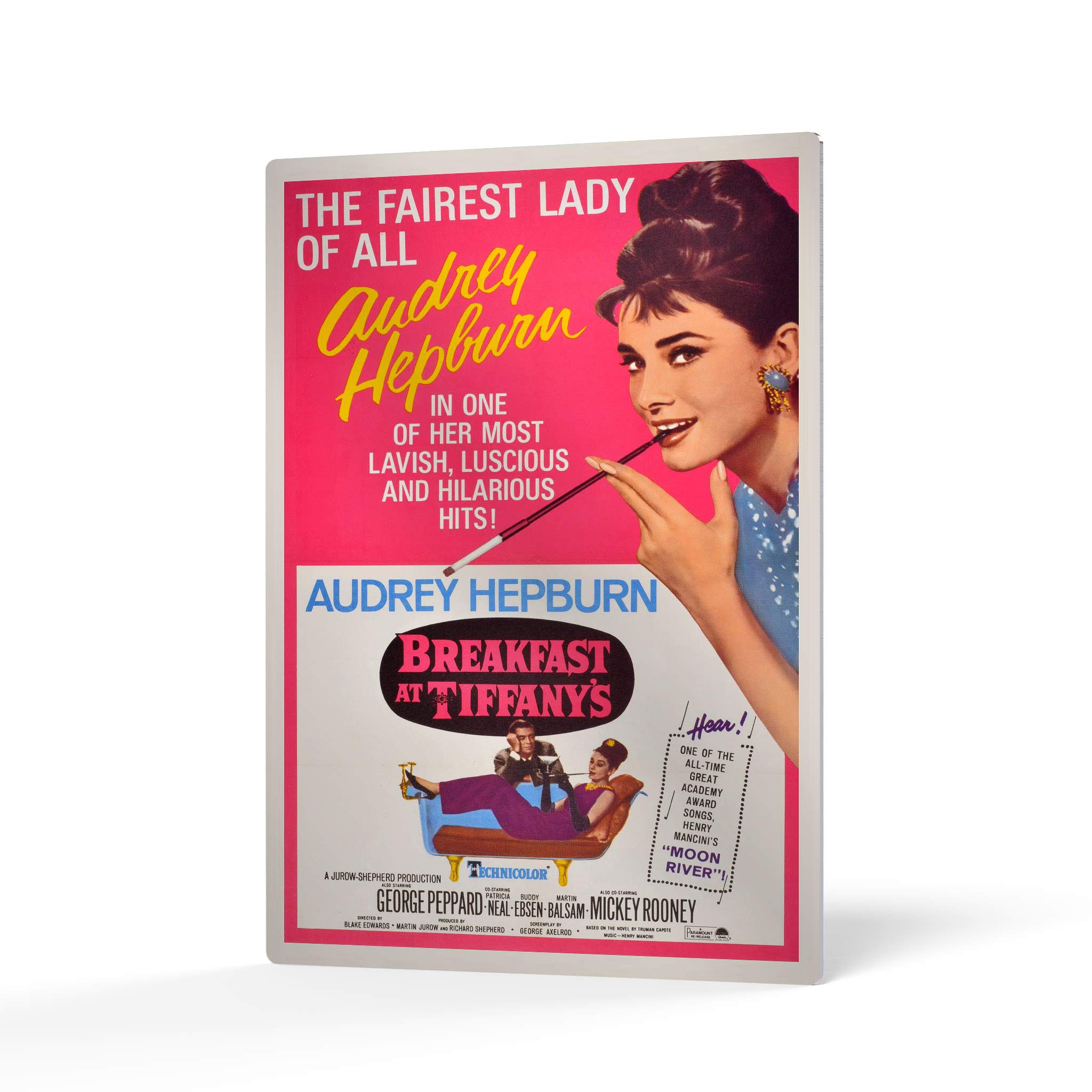 Audrey Hepburn Breakfast at Tiffany's Metal Wall Art Print - 30x20 Inch Movie Poster Wall Decor for Living Room & Bedroom - Made in USA | Vintage Hollywood Home Decor & Gift Idea