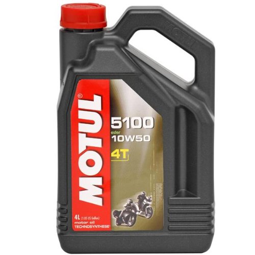 Motul 5100 10W50 Synthetic-Blend Motor Oil 4 Liter (104076) - High-Performance Engine Protection for Motorcycles, ATVs & Dirt Bikes