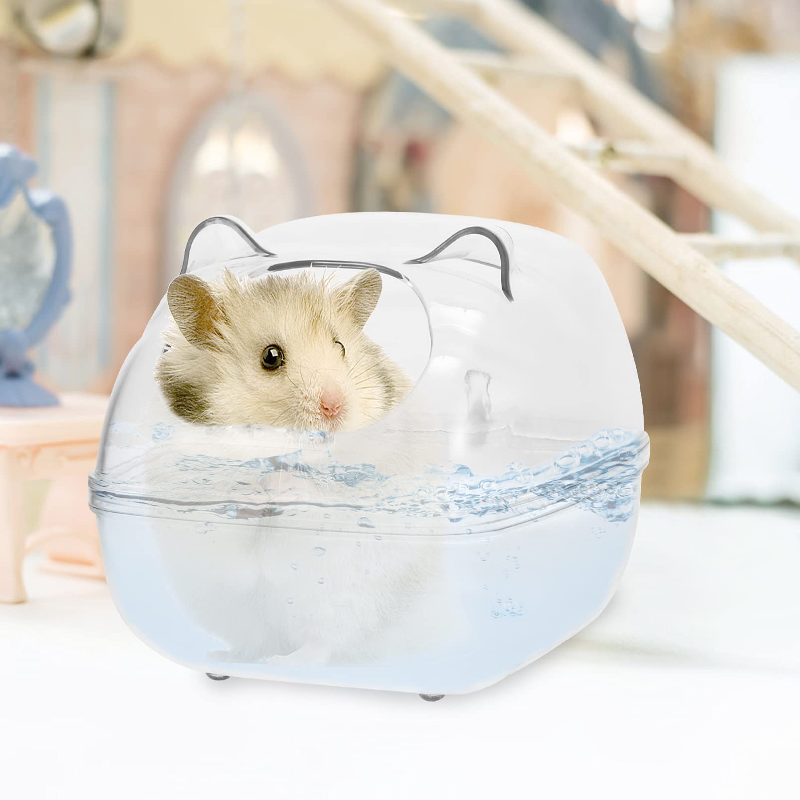 Balacoo Hamster Cage with Bathroom - Plastic Sand Bath for Small Pets, Birds & Hamsters - Perfect for Cleaning & Grooming in Cage or Playpen
