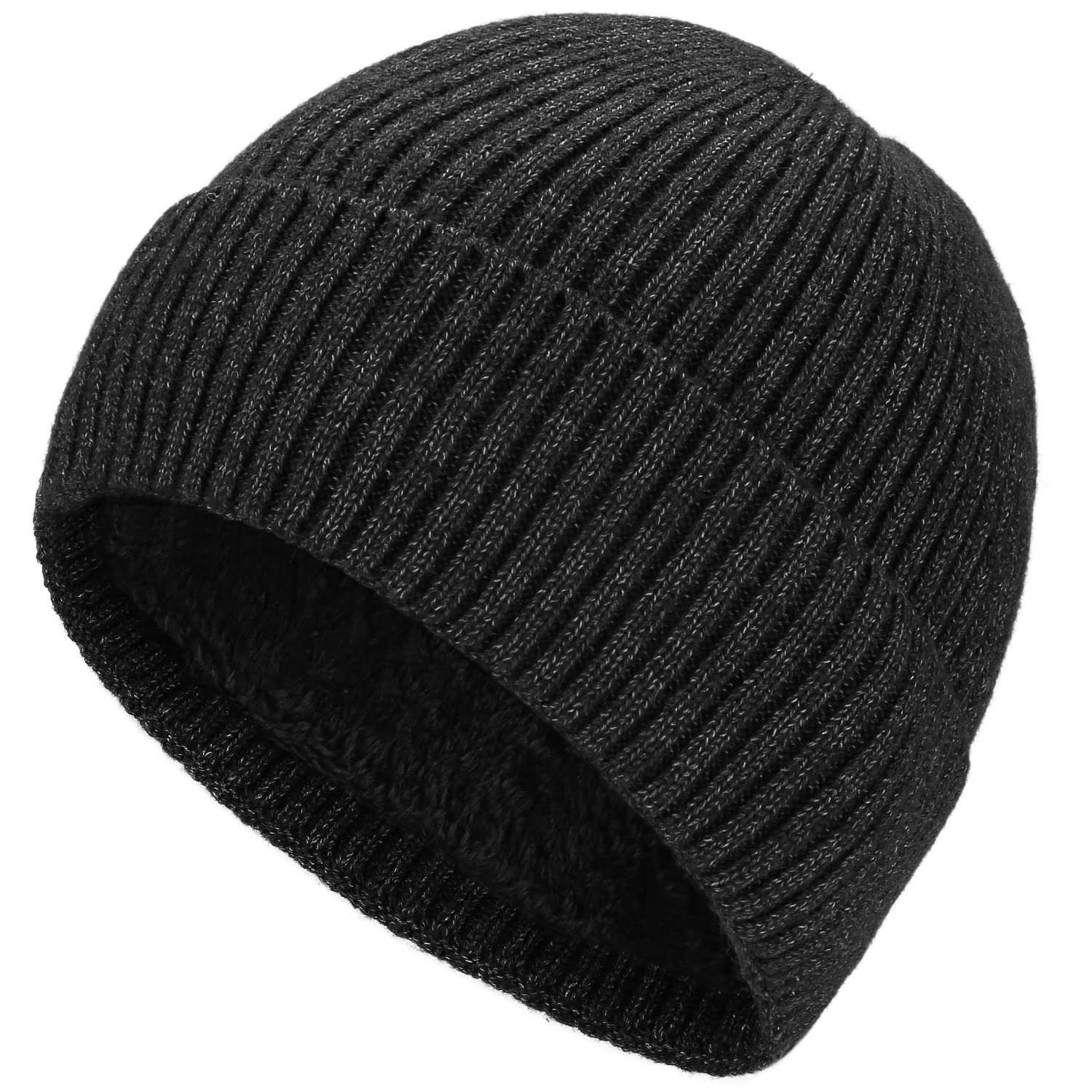 Pwperry Beanie Hats for Men & Women - Warm Double Layer Knit Winter Hat for Cold Weather - Perfect for Skiing, Snowboarding & Outdoor Activities