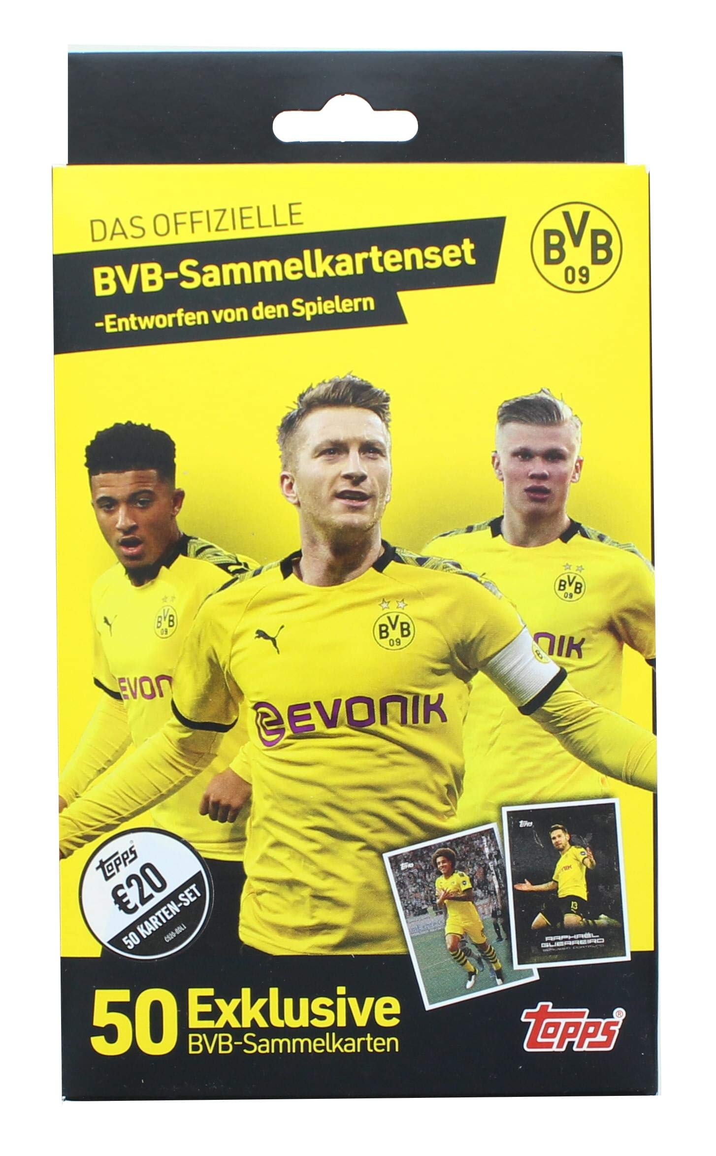 Topps 2020 X BVB Borussia Dortmund Soccer Team Trading Card Box Set (50 Cards) - Featuring Erling Haaland, Giovanni Reyna & Jadon Sancho - Perfect for Soccer Fans, Collectors and Gift Giving