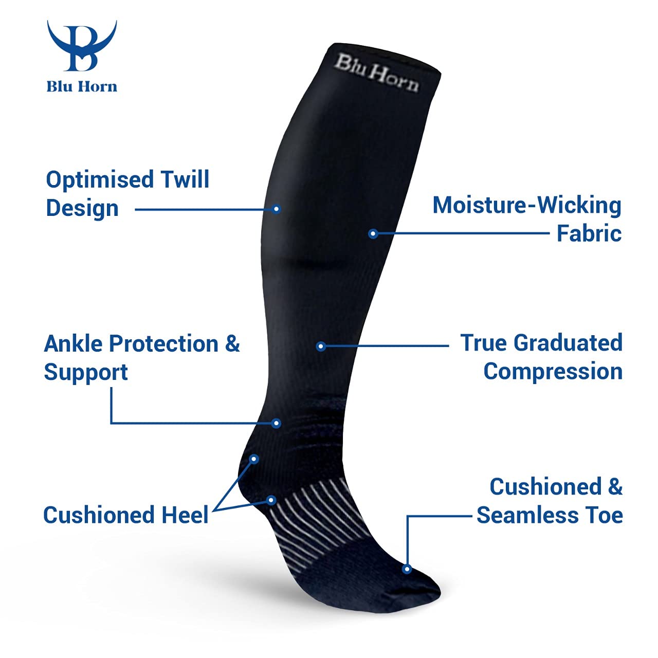 Best Knee High Compression Socks 15-20 mmHg for Women & Men - Medical Grade Support for Running, Travel & Varicose Vein Relief - Perfect for Nurses, Athletes & Long Flights